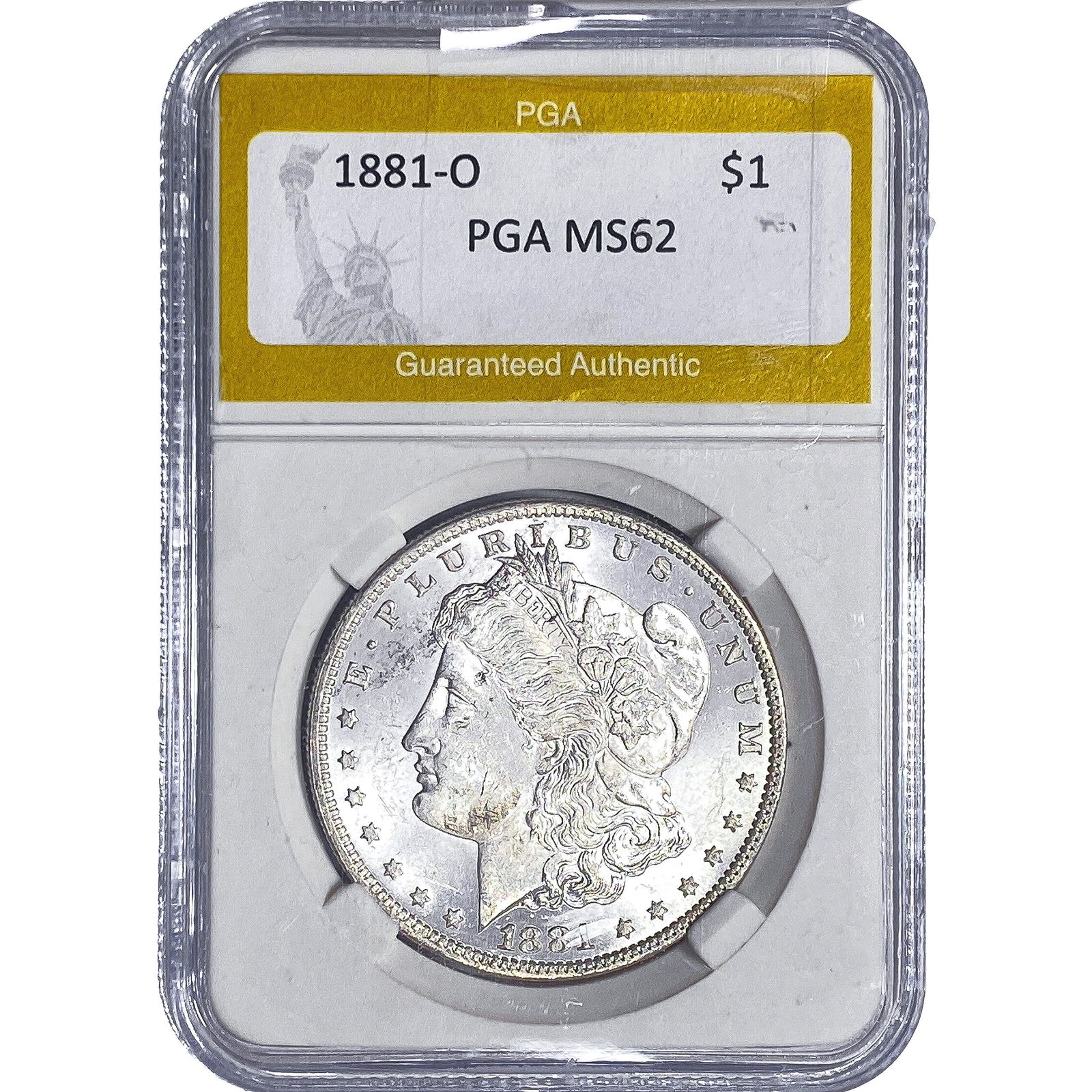 1881-O Morgan Silver Dollar PGA MS62: 1881-O Morgan Silver Dollar PGA MS62
