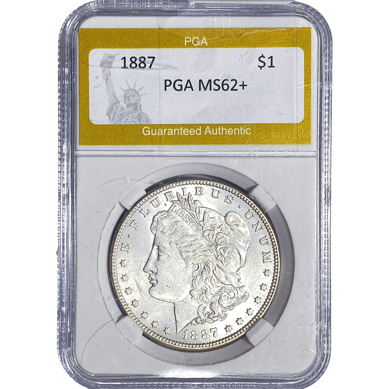 1887 Morgan Silver Dollar PGA MS62+: 1887 Morgan Silver Dollar PGA MS62+
