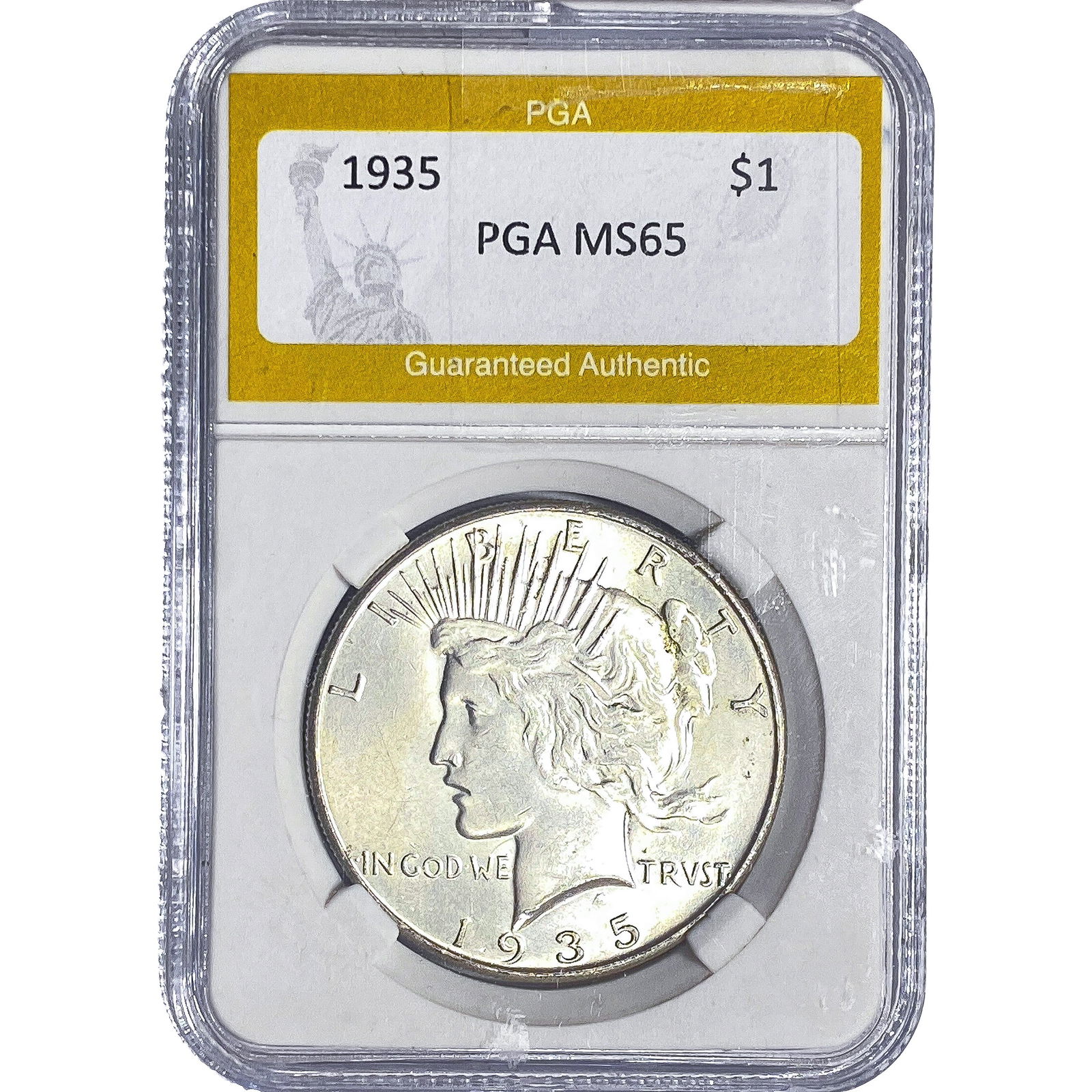 1935 Silver Peace Dollar PGA MS65: 1935 Silver Peace Dollar PGA MS65