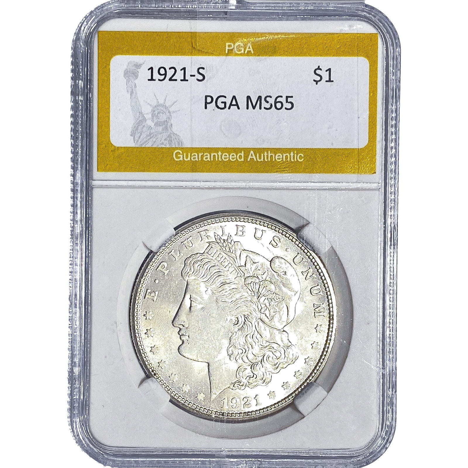1921-S Morgan Silver Dollar PGA MS65 (1 of 2)