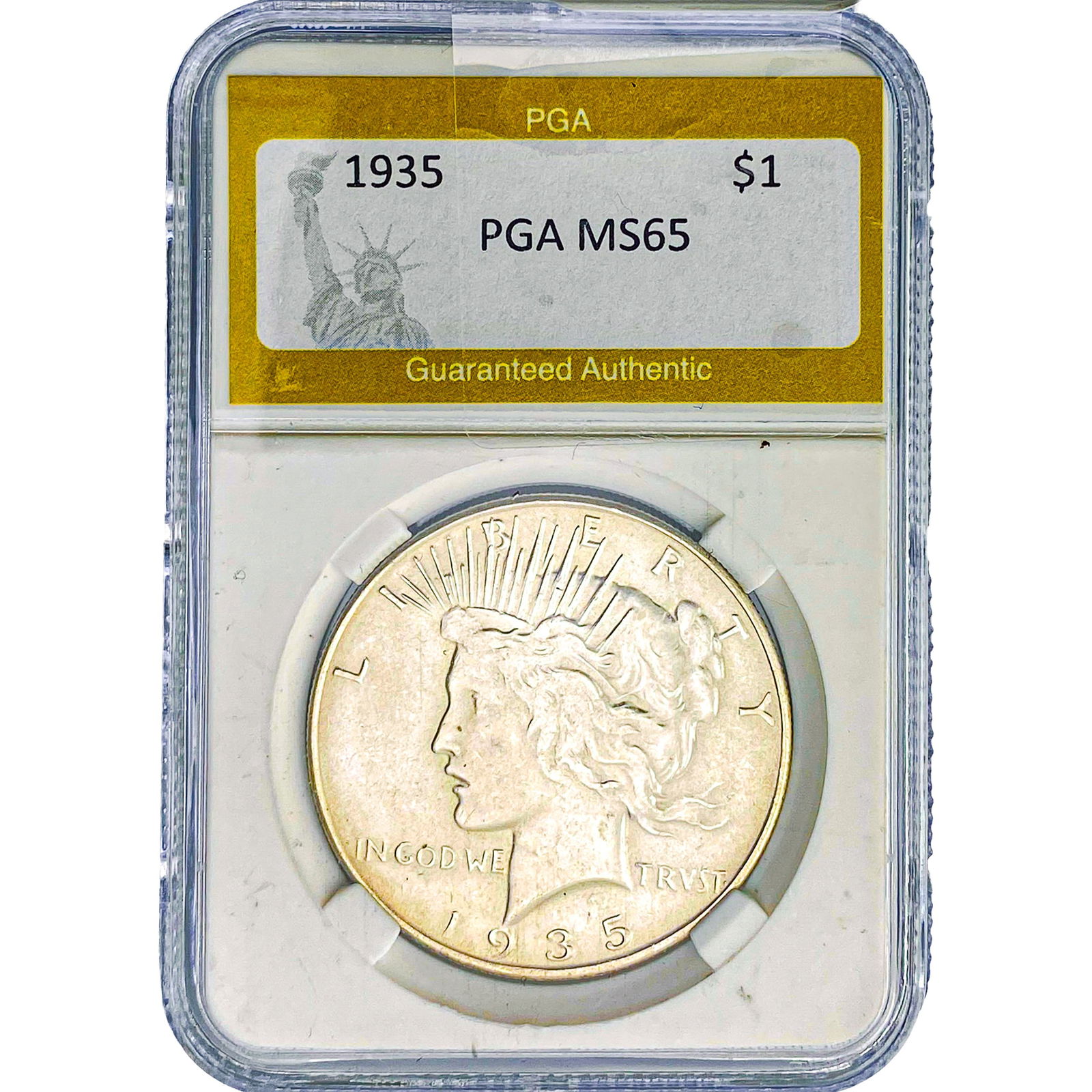 1935 Silver Peace Dollar PGA MS65: 1935 Silver Peace Dollar PGA MS65