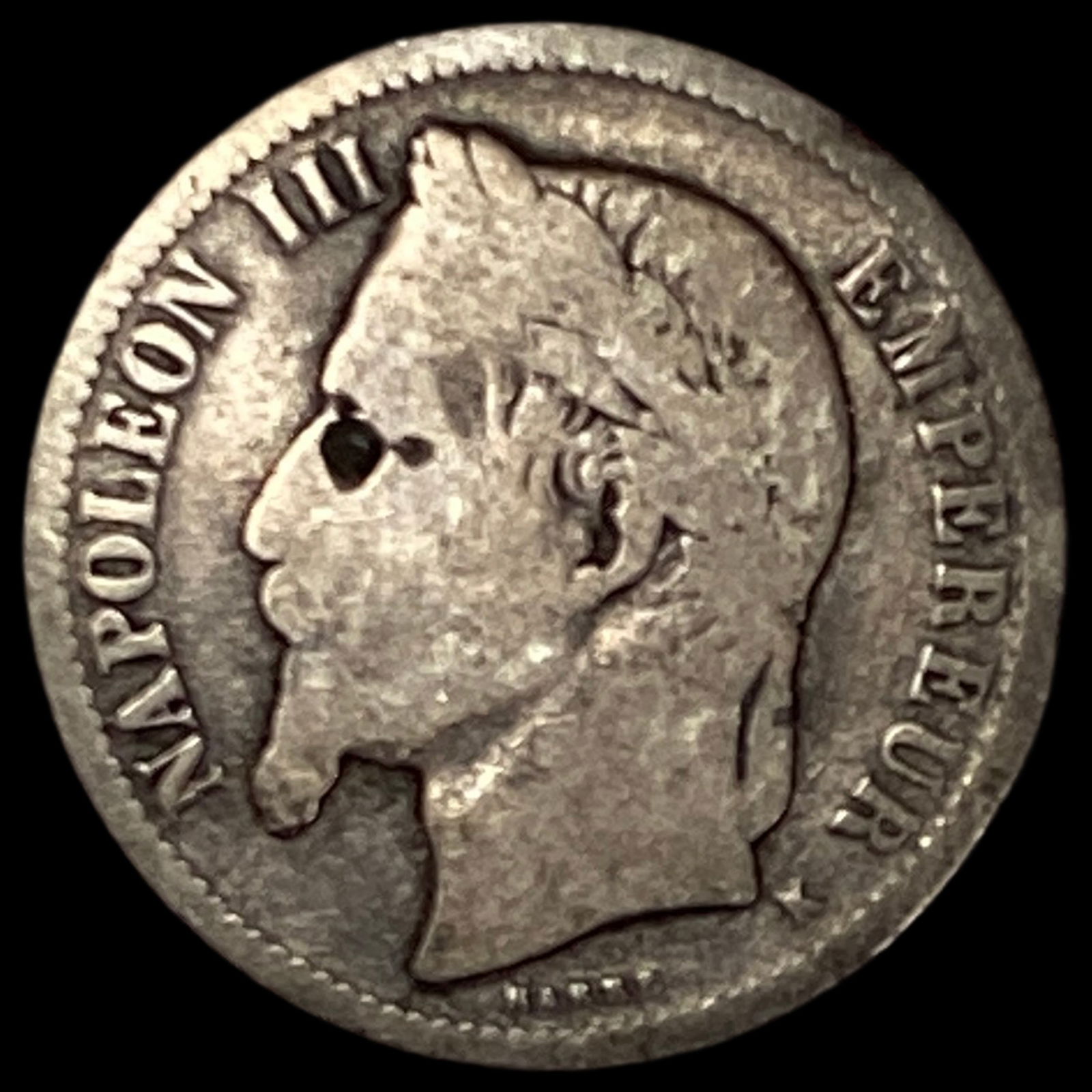 France Napoleon III 1 Silver Franc ABOUT UNCIRCULATED: France Napoleon III 1 Silver Franc ABOUT UNCIRCULATED