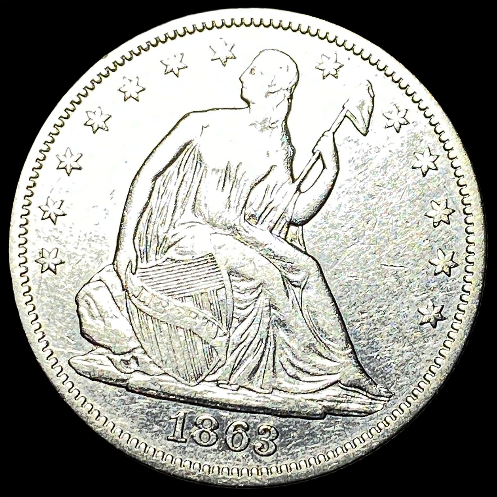 1863 Silver Half Dollar CLOSELY UNCIRCULATED (1 of 2)