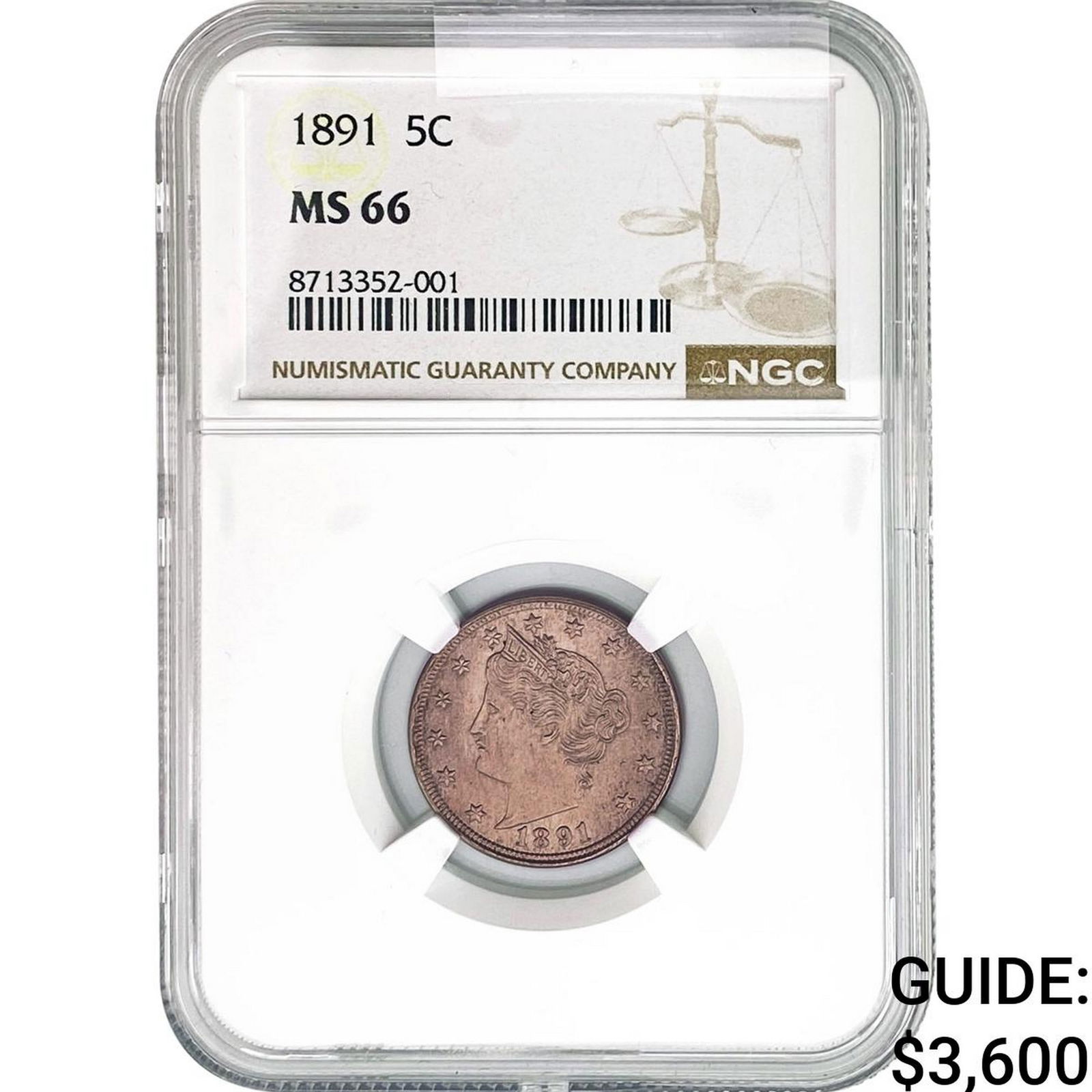 1891 Liberty Victory Nickel NGC MS66 (1 of 2)