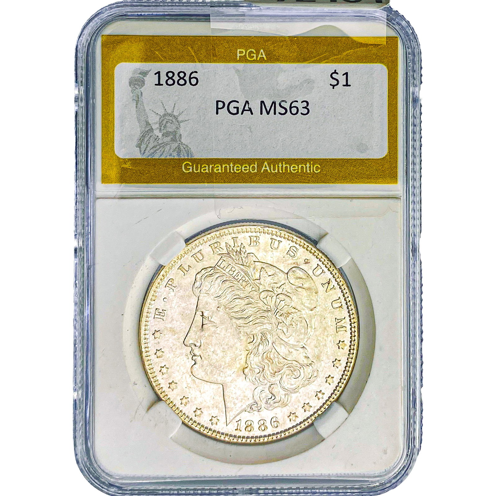 1886 Morgan Silver Dollar PGA MS63: 1886 Morgan Silver Dollar PGA MS63