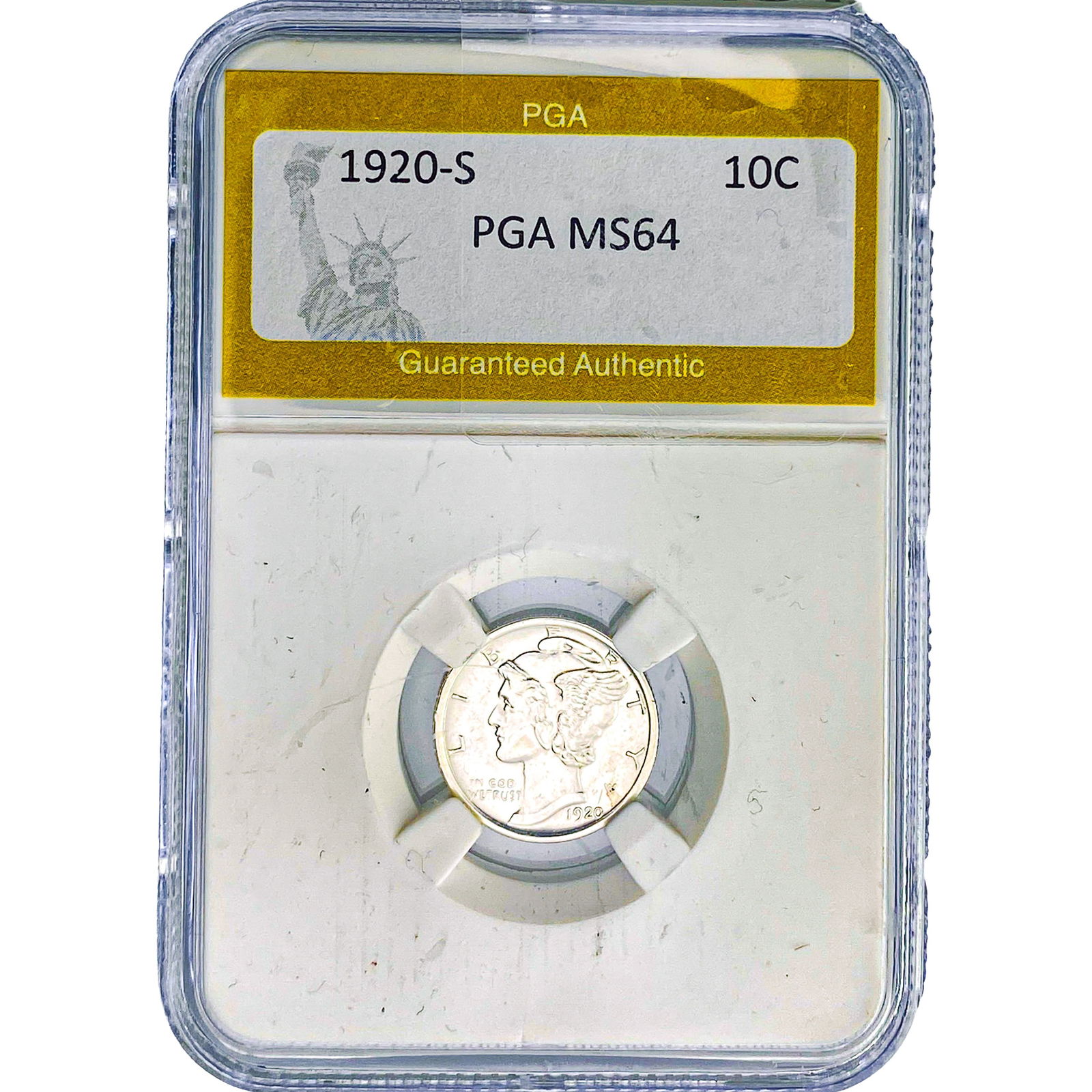1920-S Mercury Silver Dime PGA MS64: 1920-S Mercury Silver Dime PGA MS64