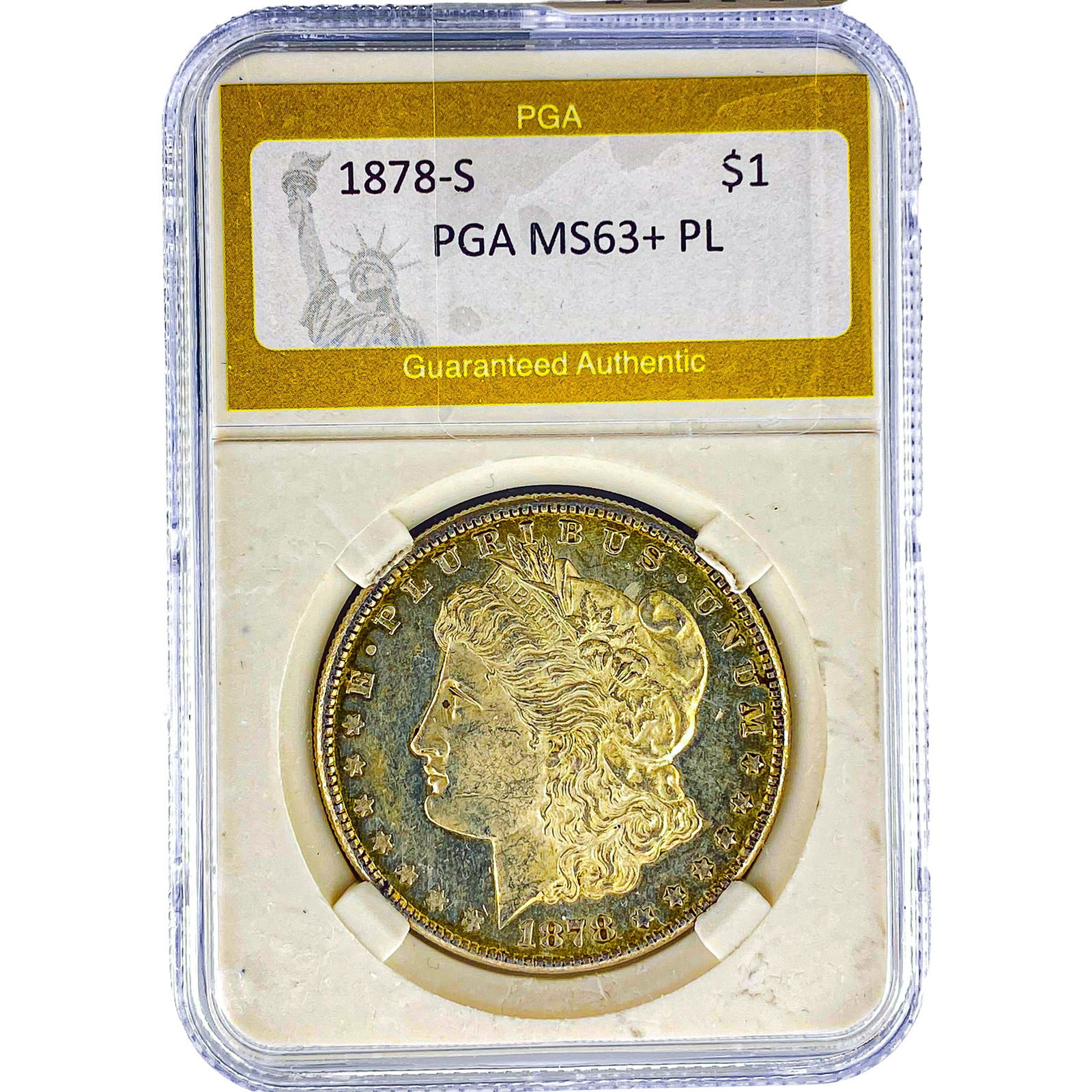 1878-S Morgan Silver Dollar PGA MS63+ PL: 1878-S Morgan Silver Dollar PGA MS63+ PL