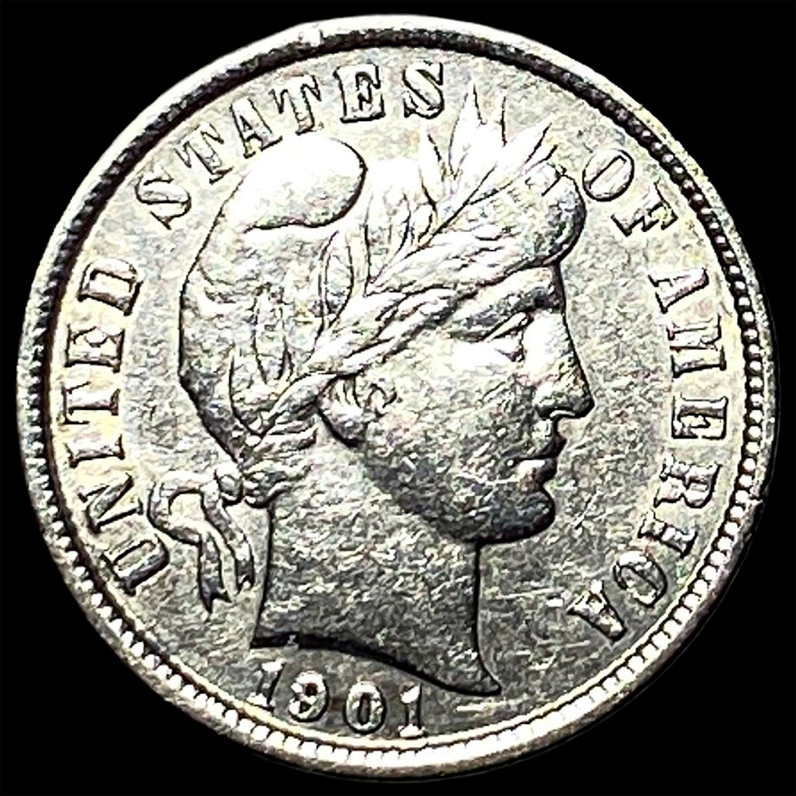 1901 Silver Barber Dime CLOSELY UNCIRCULATED: 1901 Silver Barber Dime CLOSELY UNCIRCULATED