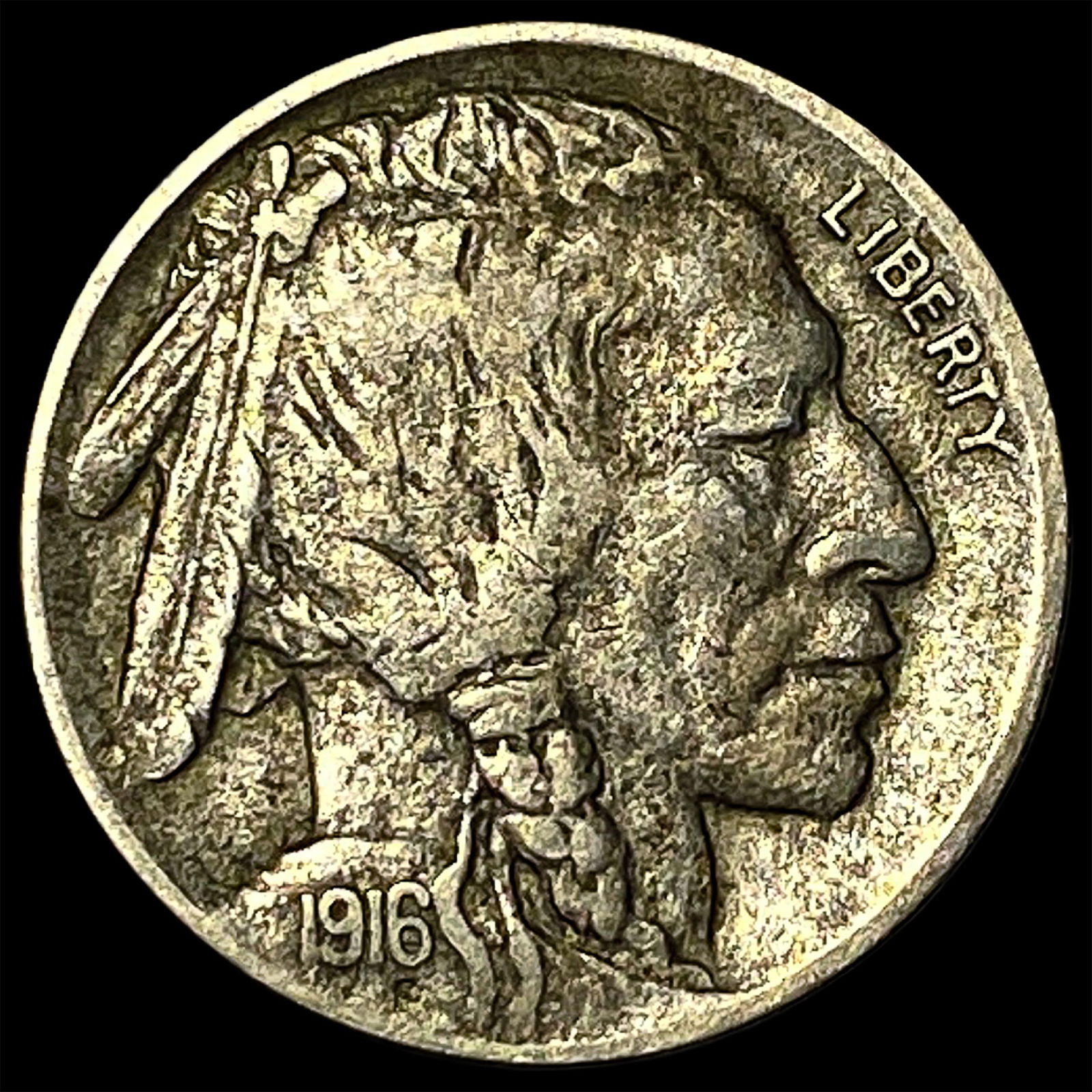 1916-D Nickel Five Cents (Buffalo Nickel) NEARLY UNCIRCULATED: 1916-D Nickel Five Cents (Buffalo Nickel) NEARLY UNCIRCULATED
