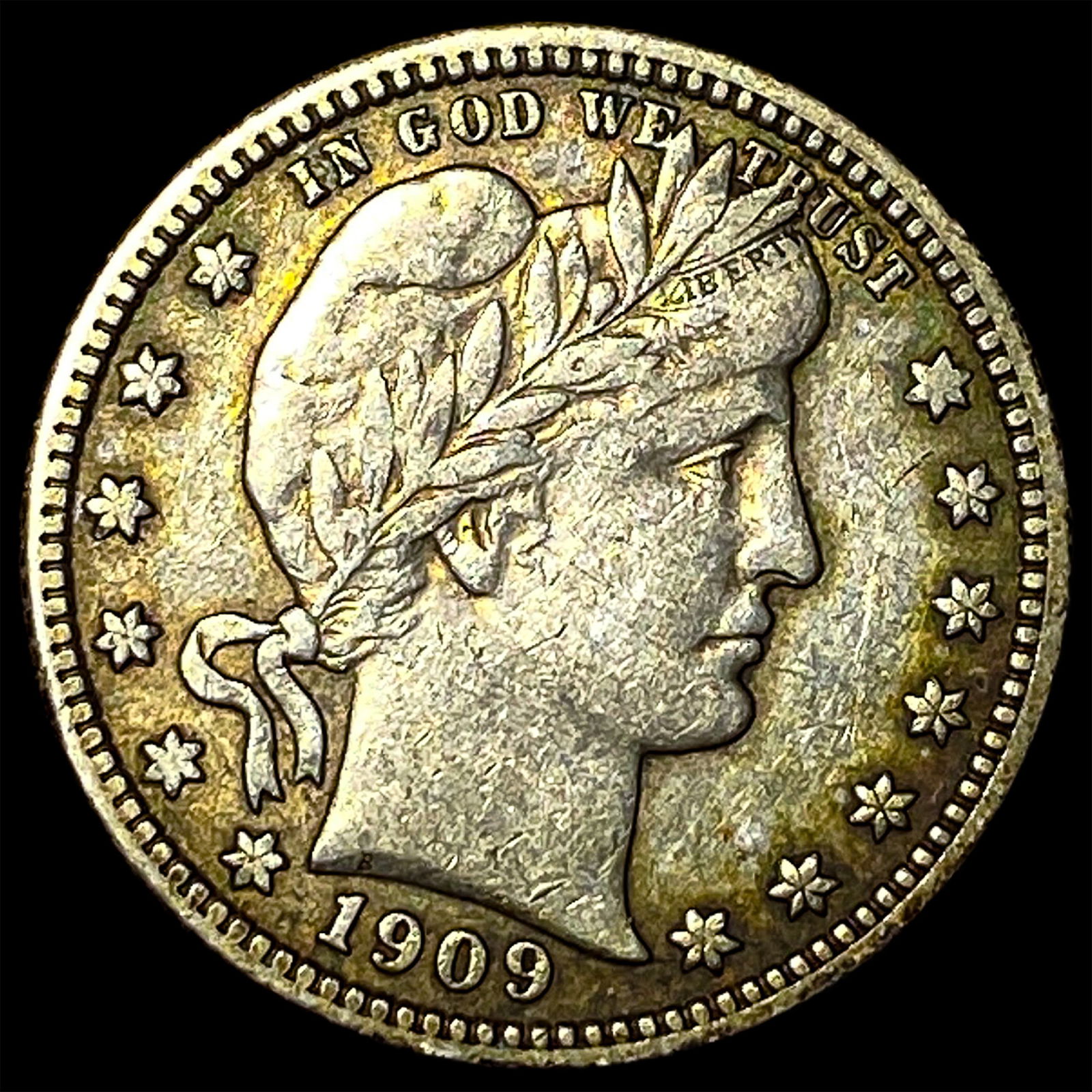 1909 Barber Silver Quarter NEARLY UNCIRCULATED (1 of 2)