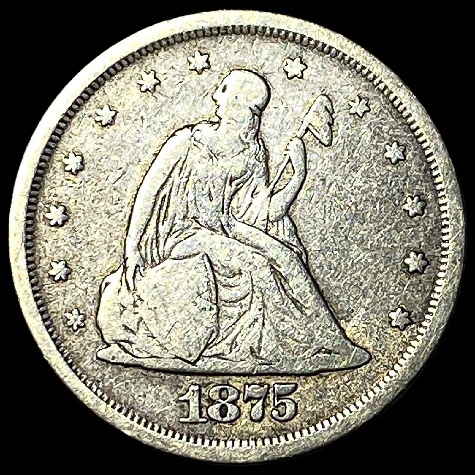 1875-S Silver Twenty Cent Piece ABOUT UNCIRCULATED (1 of 2)