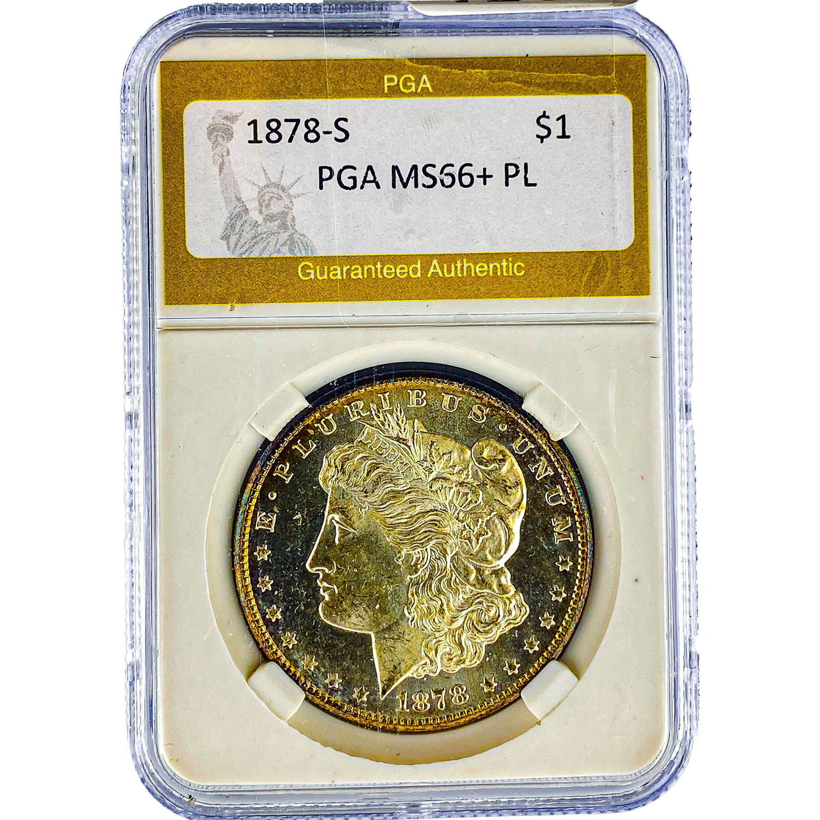 1878-S Morgan Silver Dollar PGA MS66+ PL: 1878-S Morgan Silver Dollar PGA MS66+ PL