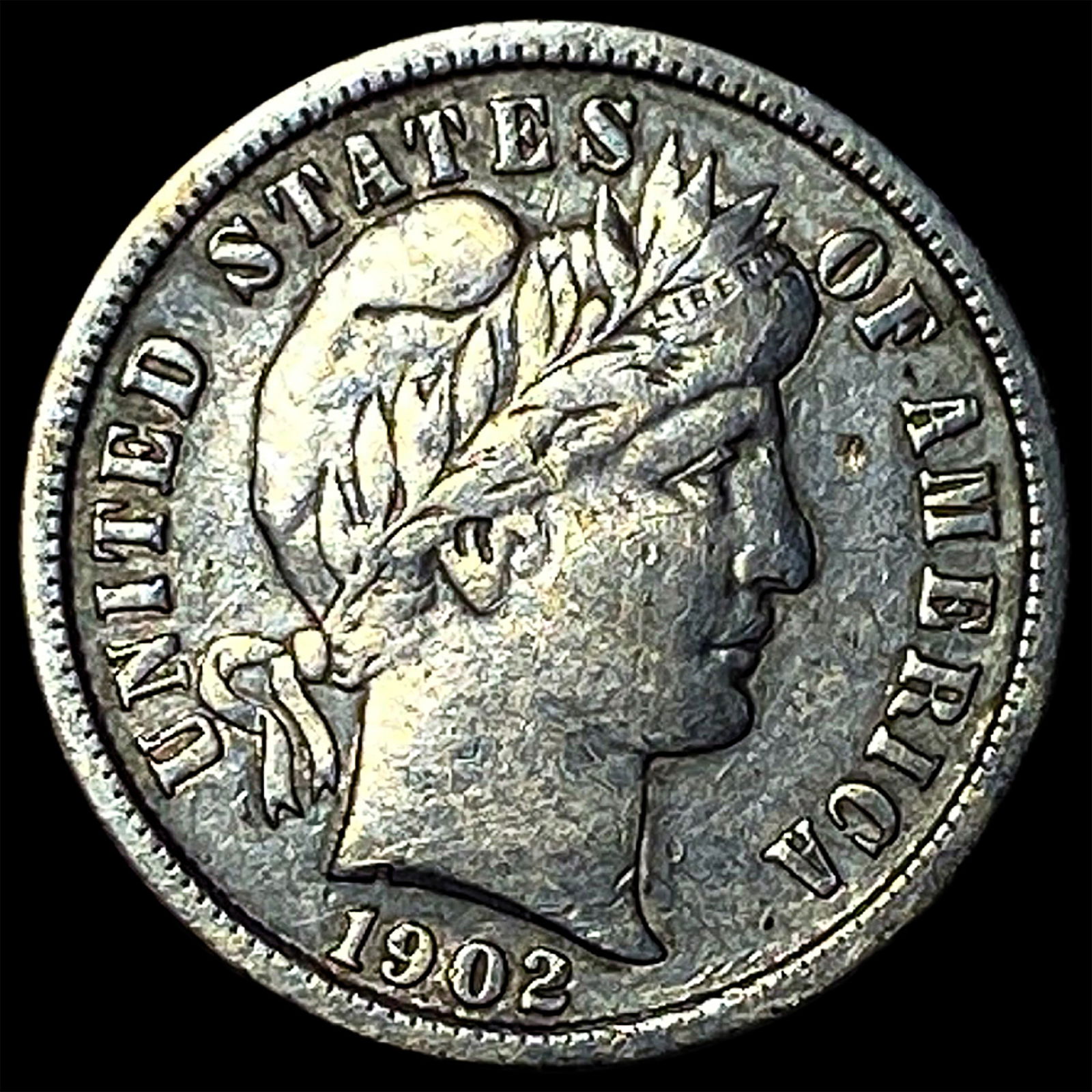 1902-S Silver Barber Dime NEARLY UNCIRCULATED: 1902-S Silver Barber Dime NEARLY UNCIRCULATED