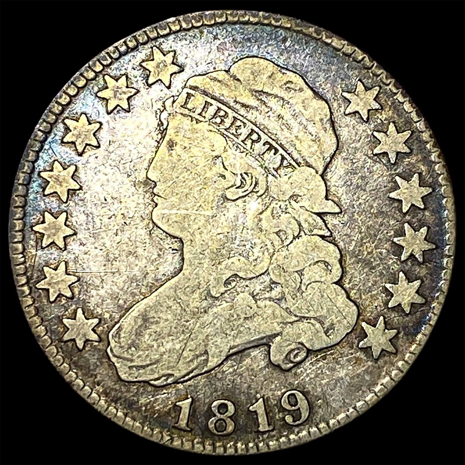 1819 Capped Bust Silver Quarter LIGHTLY CIRCULATED: 1819 Capped Bust Silver Quarter LIGHTLY CIRCULATED