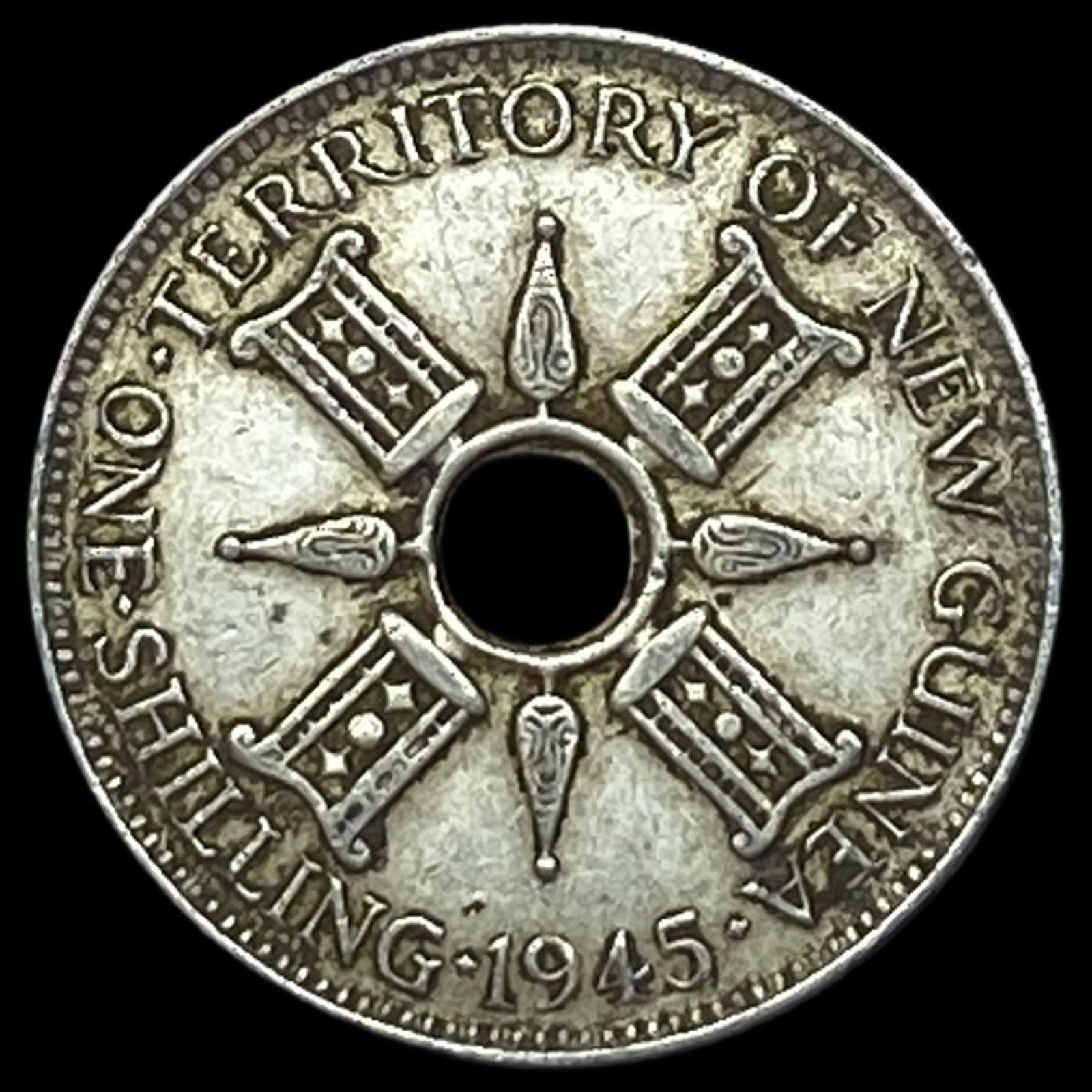 1945 New Guinea Silver 1 Shilling UNCIRCULATED: 1945 New Guinea Silver 1 Shilling UNCIRCULATED