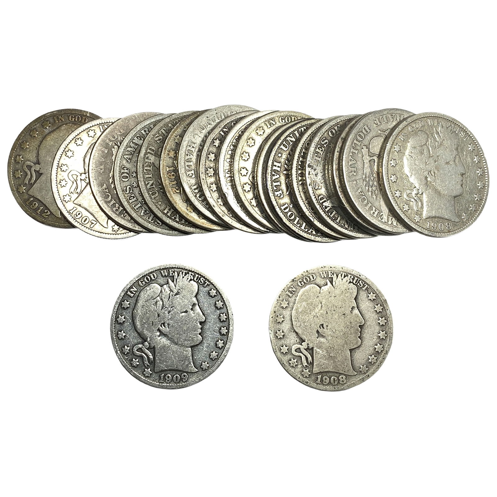 Roll of 20 Silver Barber 50C: Roll of 20 Silver Barber 50C