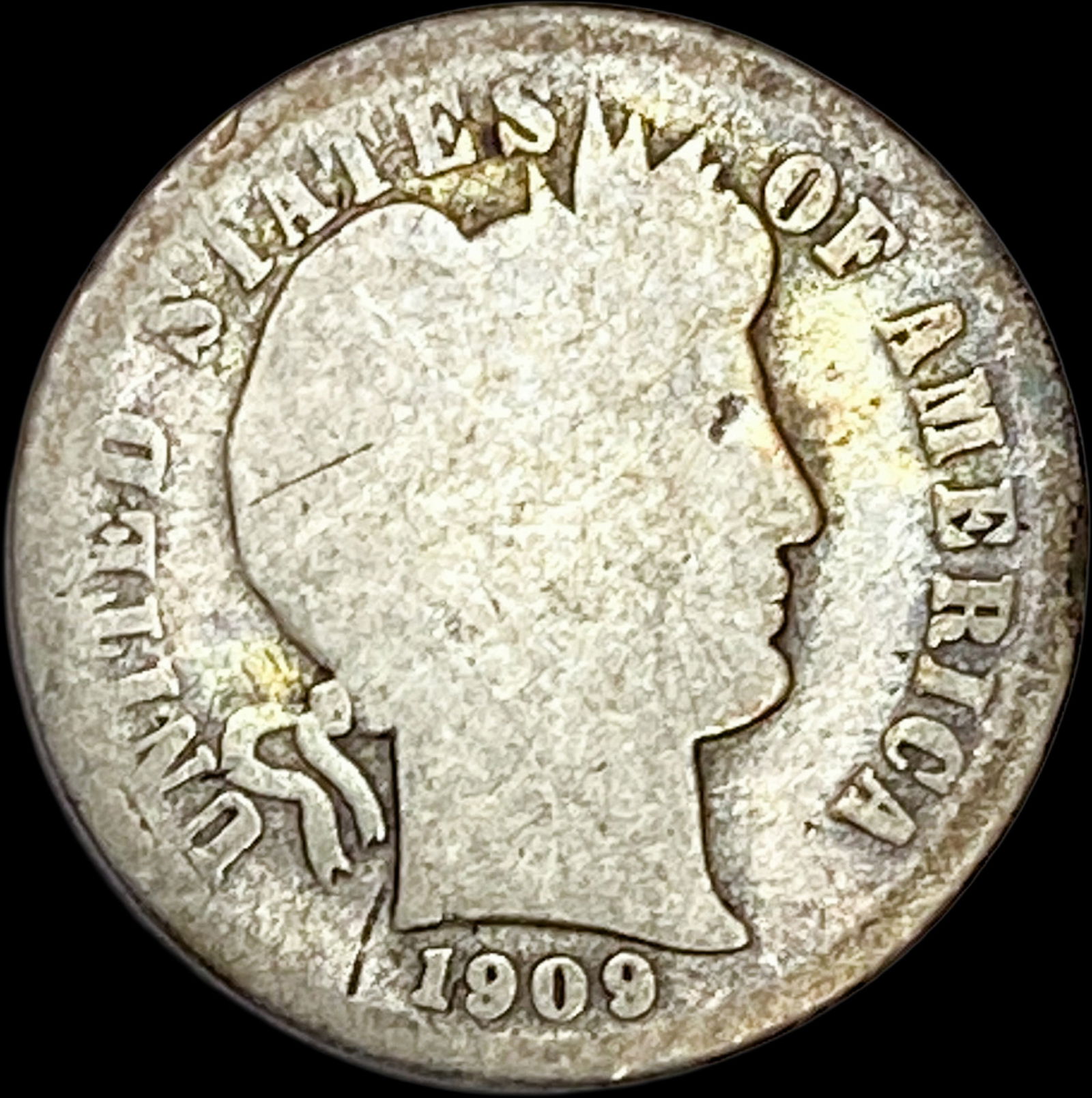 1909-D Silver Barber Dime NICELY CIRCULATED: 1909-D Silver Barber Dime NICELY CIRCULATED