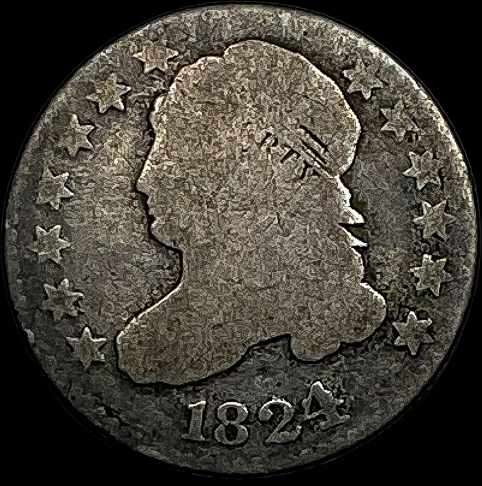 1824 Capped Bust Dime NICELY CIRCULATED (1 of 2)