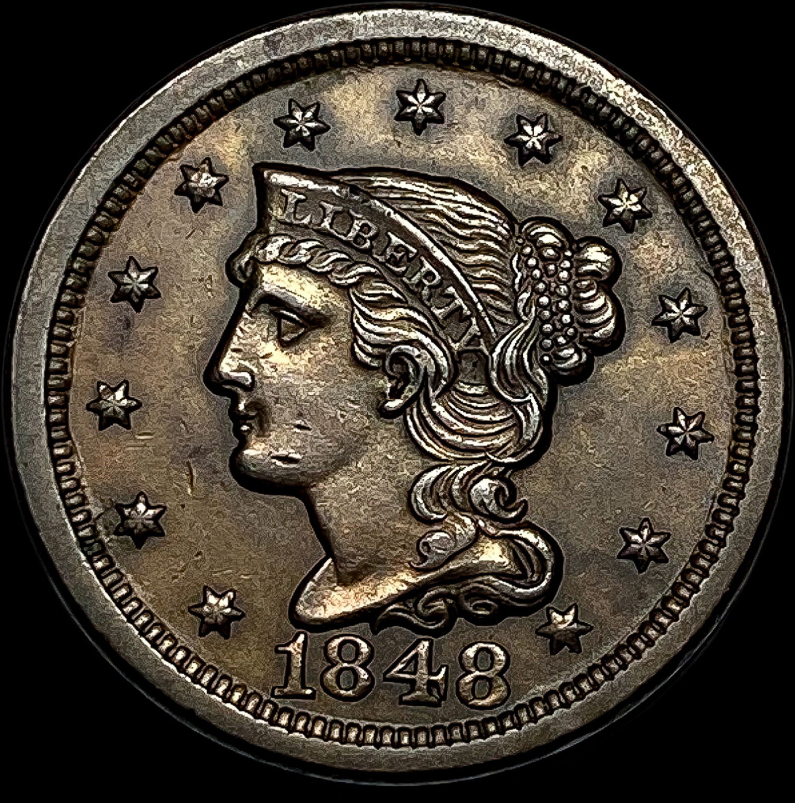 1848 Braided Hair Large Cent UNCIRCULATED: 1848 Braided Hair Large Cent UNCIRCULATED