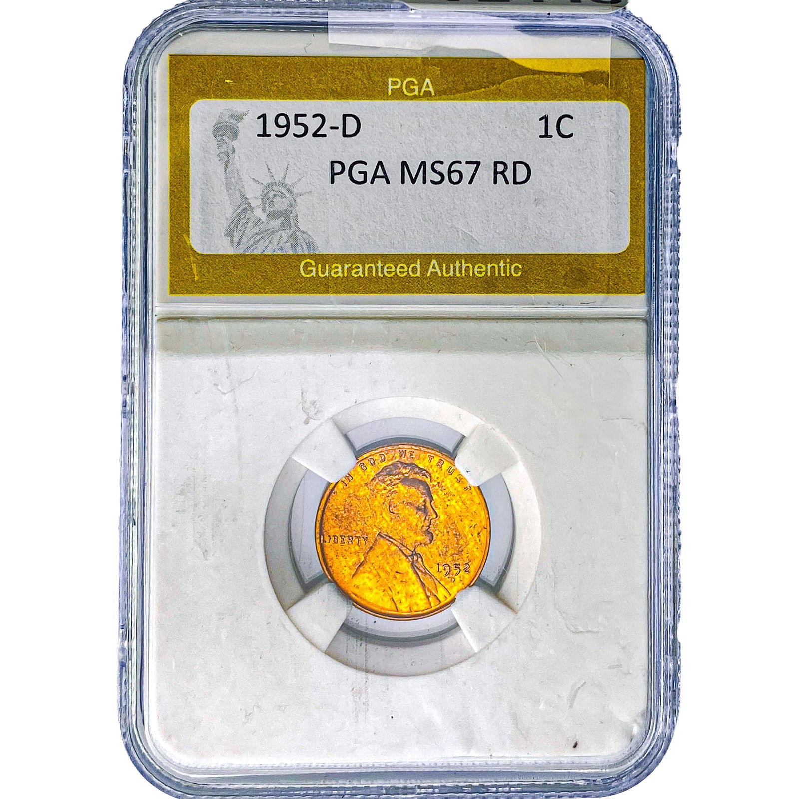 1952-D Wheat Cent PGA MS67 RD: 1952-D Wheat Cent PGA MS67 RD