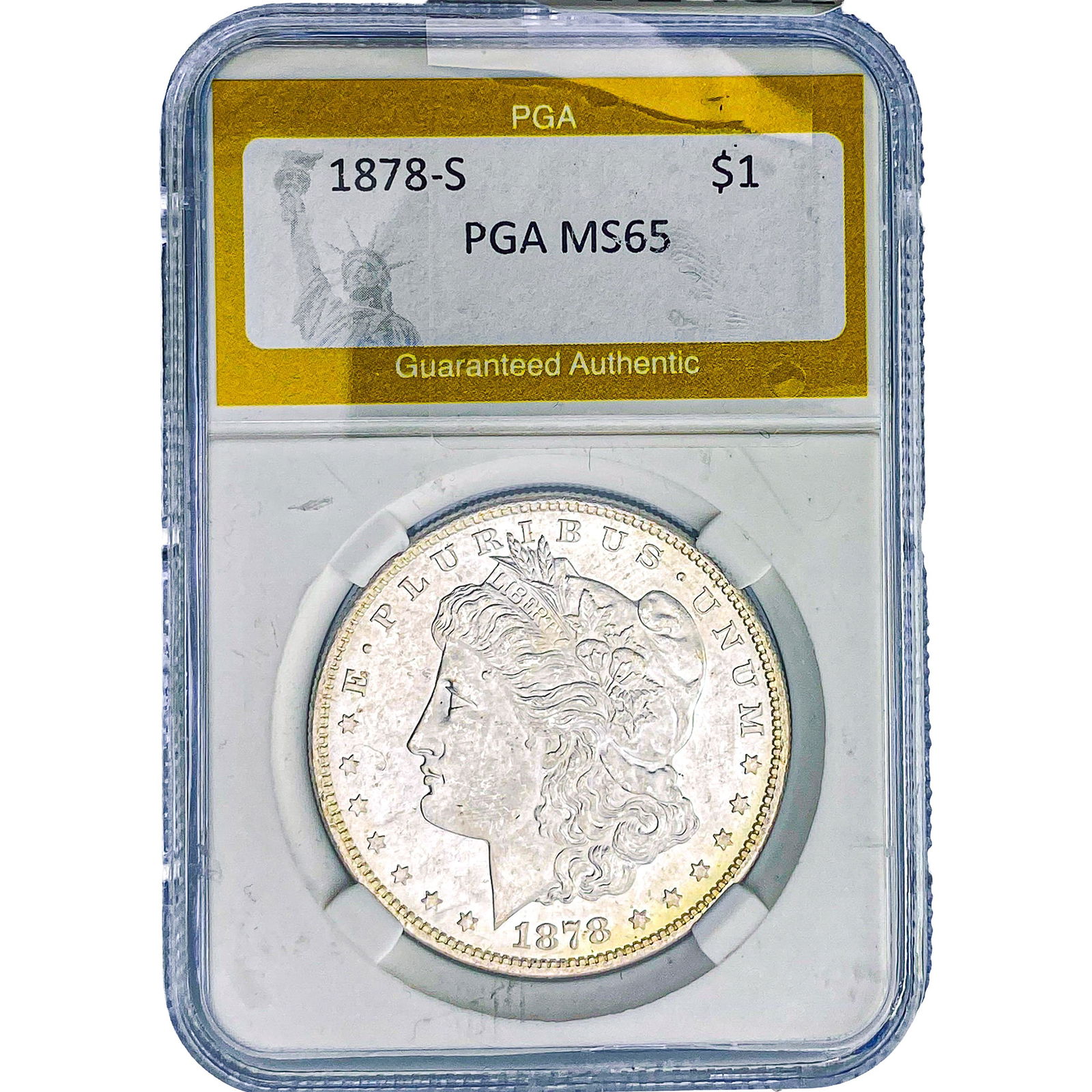 1878-S Morgan Silver Dollar PGA MS65: 1878-S Morgan Silver Dollar PGA MS65