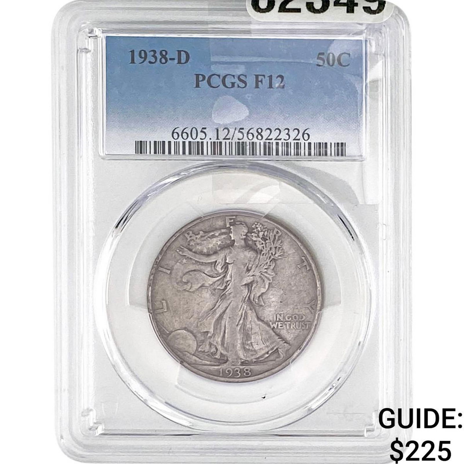 1938-D Walking Liberty Half Dollar PCGS F12 (1 of 2)