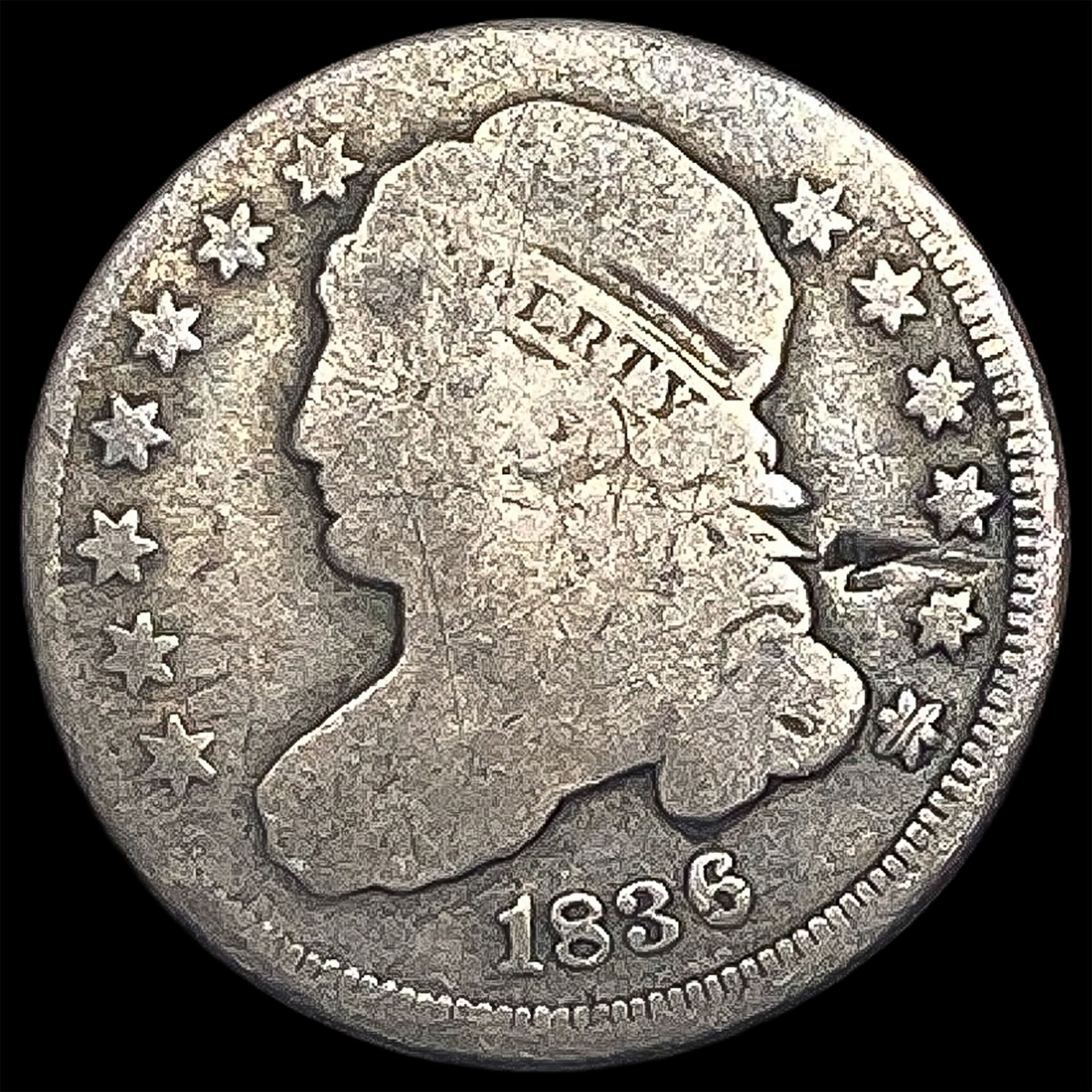 1836 Capped Bust Dime NICELY CIRCULATED (1 of 2)