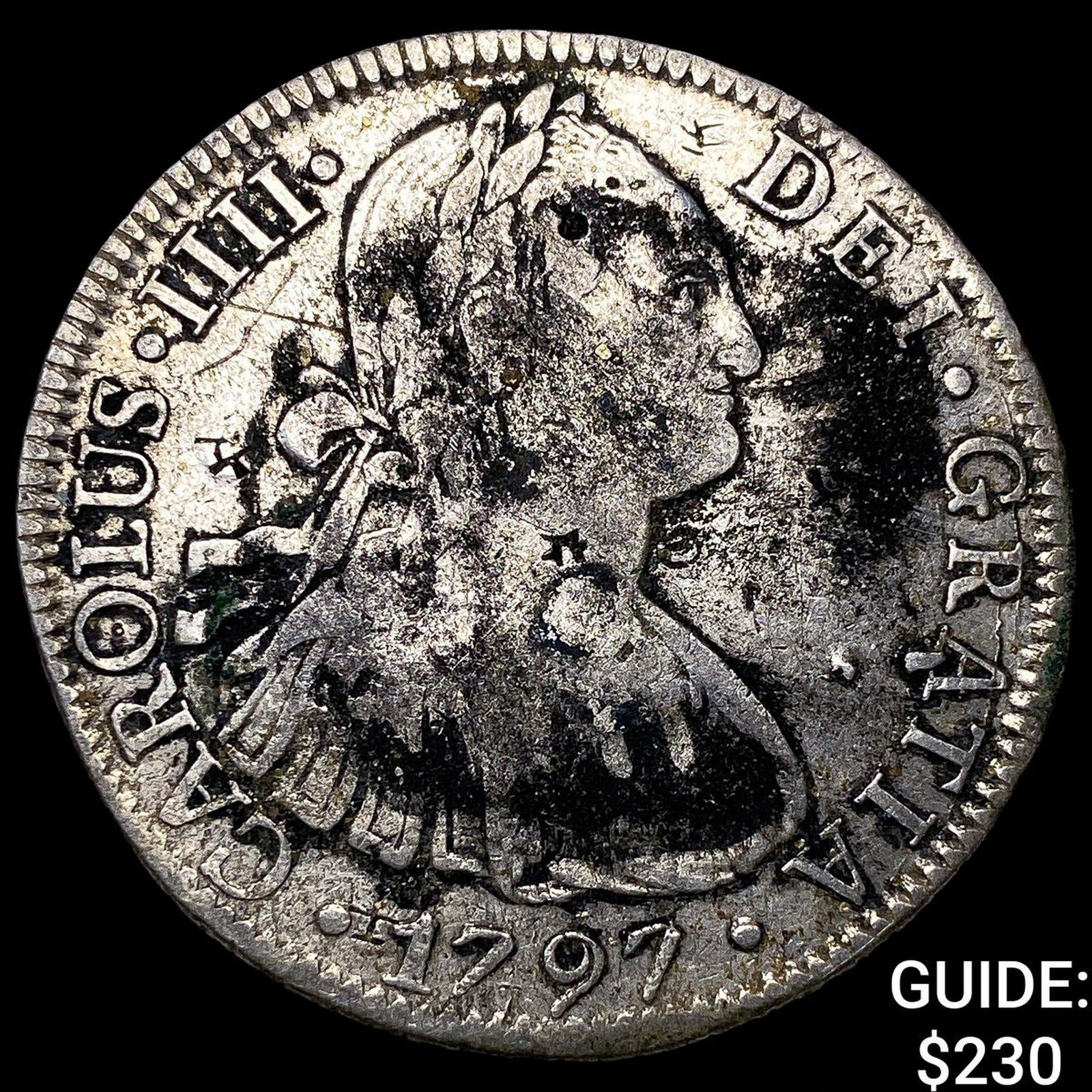 1797 Colonial Spain Silver 8 Reales NEARLY UNCIRCULATED (1 of 2)