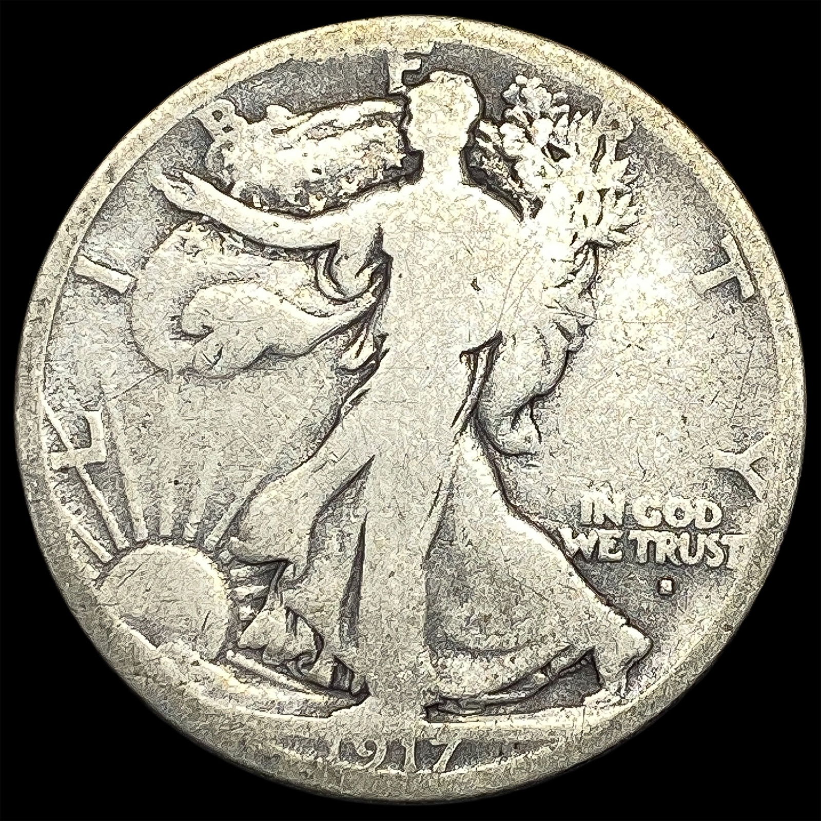 1917-S Walking Liberty Half Dollar NICELY CIRCULATED: 1917-S Walking Liberty Half Dollar NICELY CIRCULATED