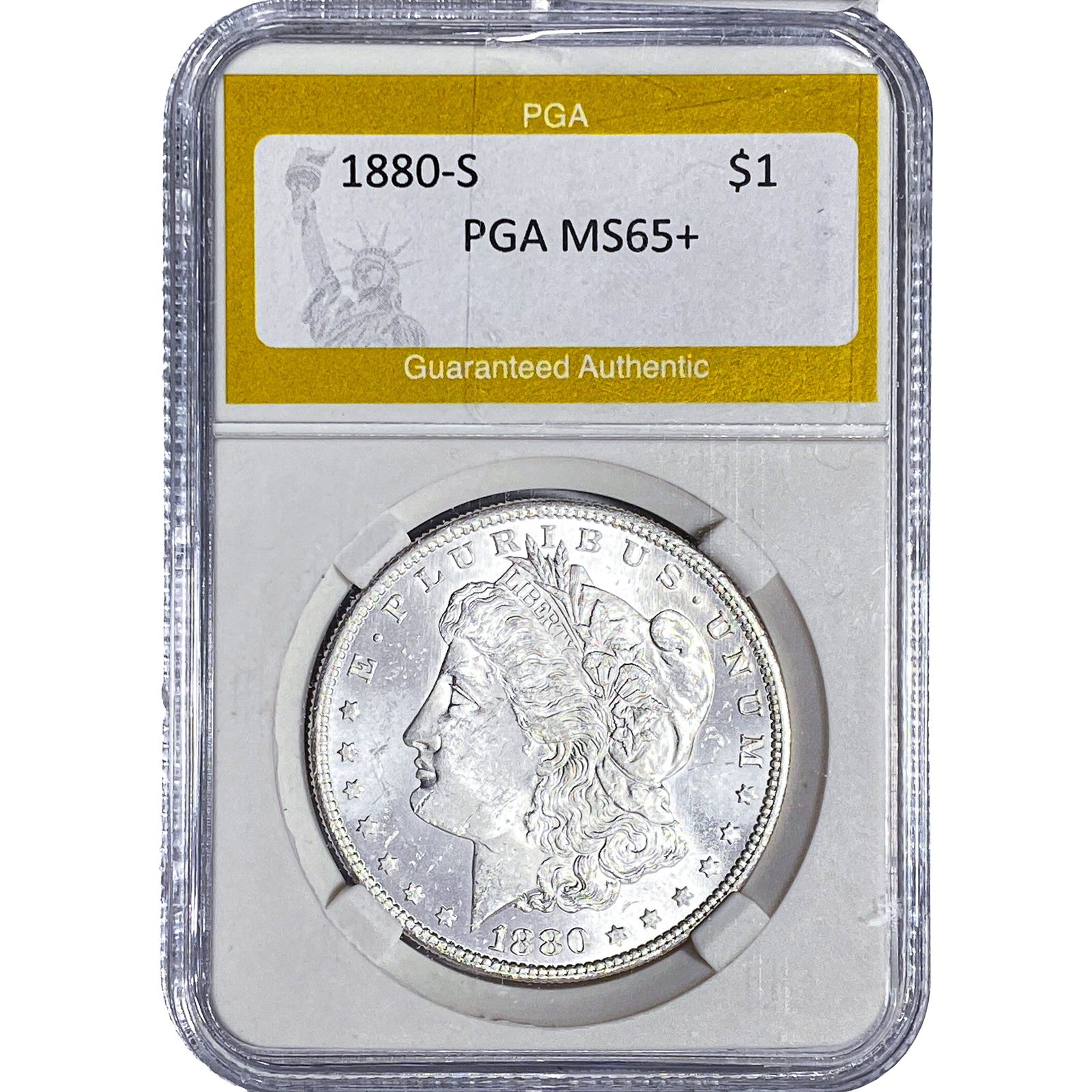 1880-S Morgan Silver Dollar PGA MS65+: 1880-S Morgan Silver Dollar PGA MS65+