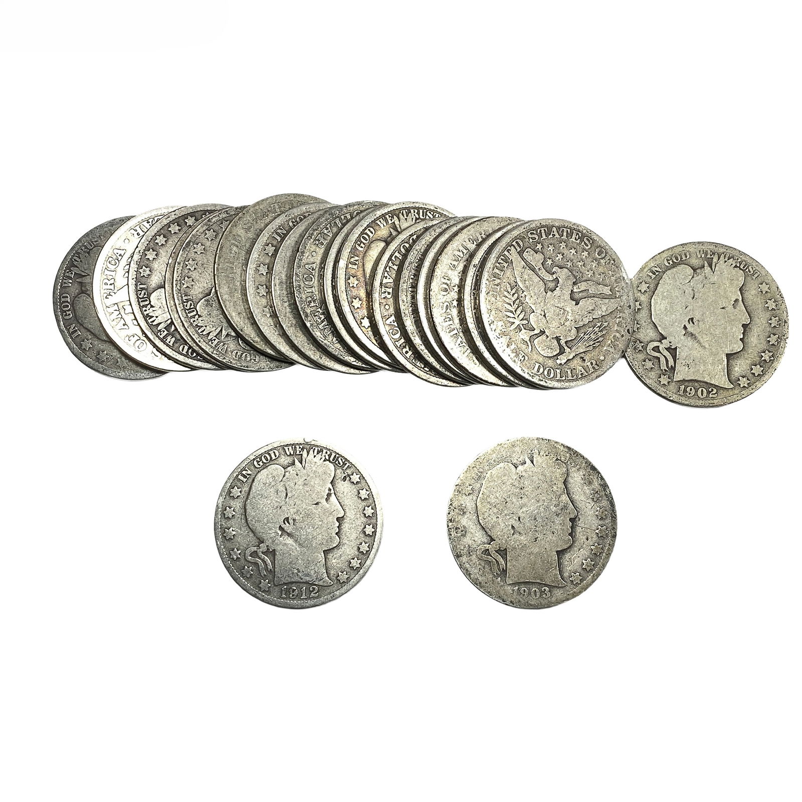 Roll of 20 Silver Barber 50C: Roll of 20 Silver Barber 50C