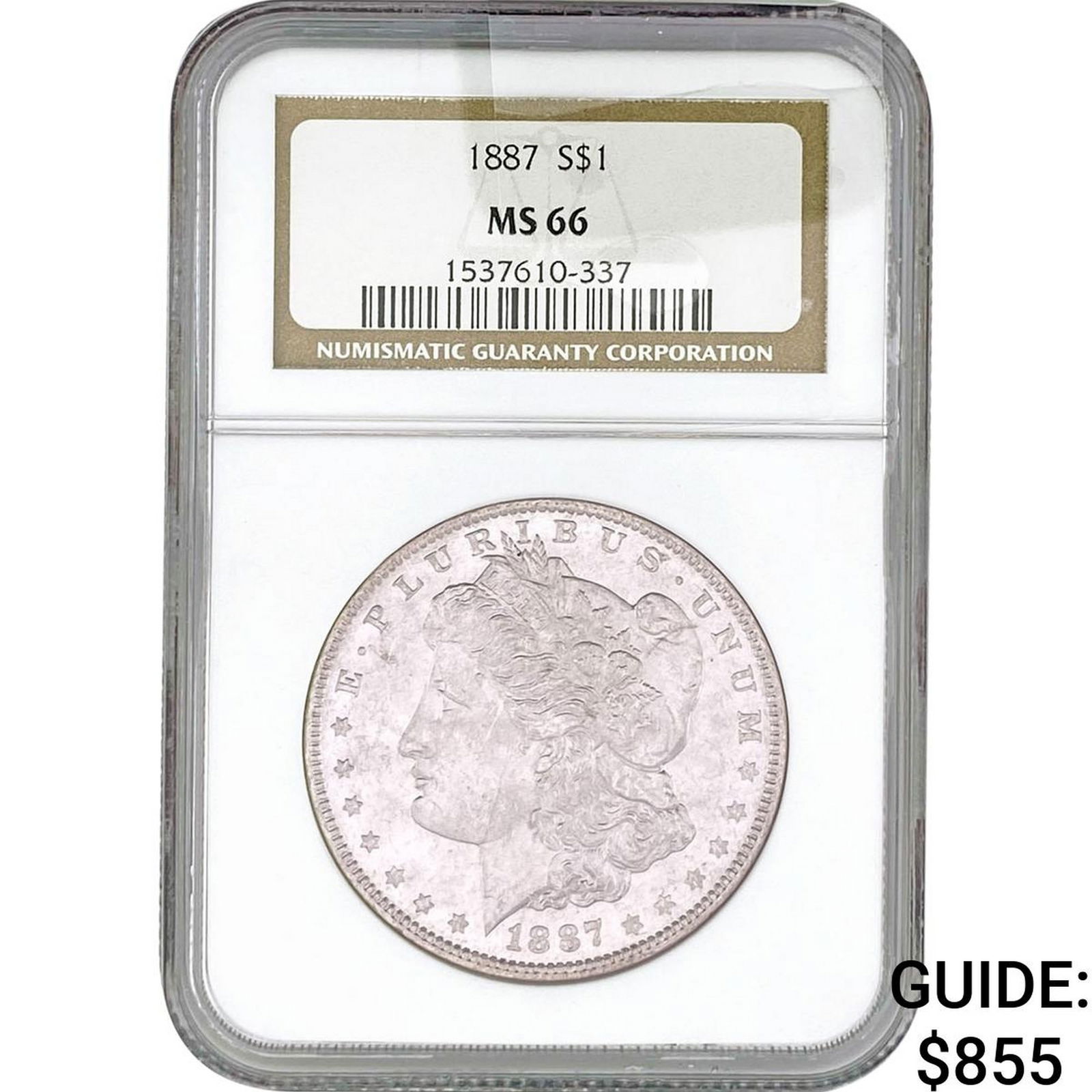 1887 Morgan Silver Dollar NGC MS66: 1887 Morgan Silver Dollar NGC MS66