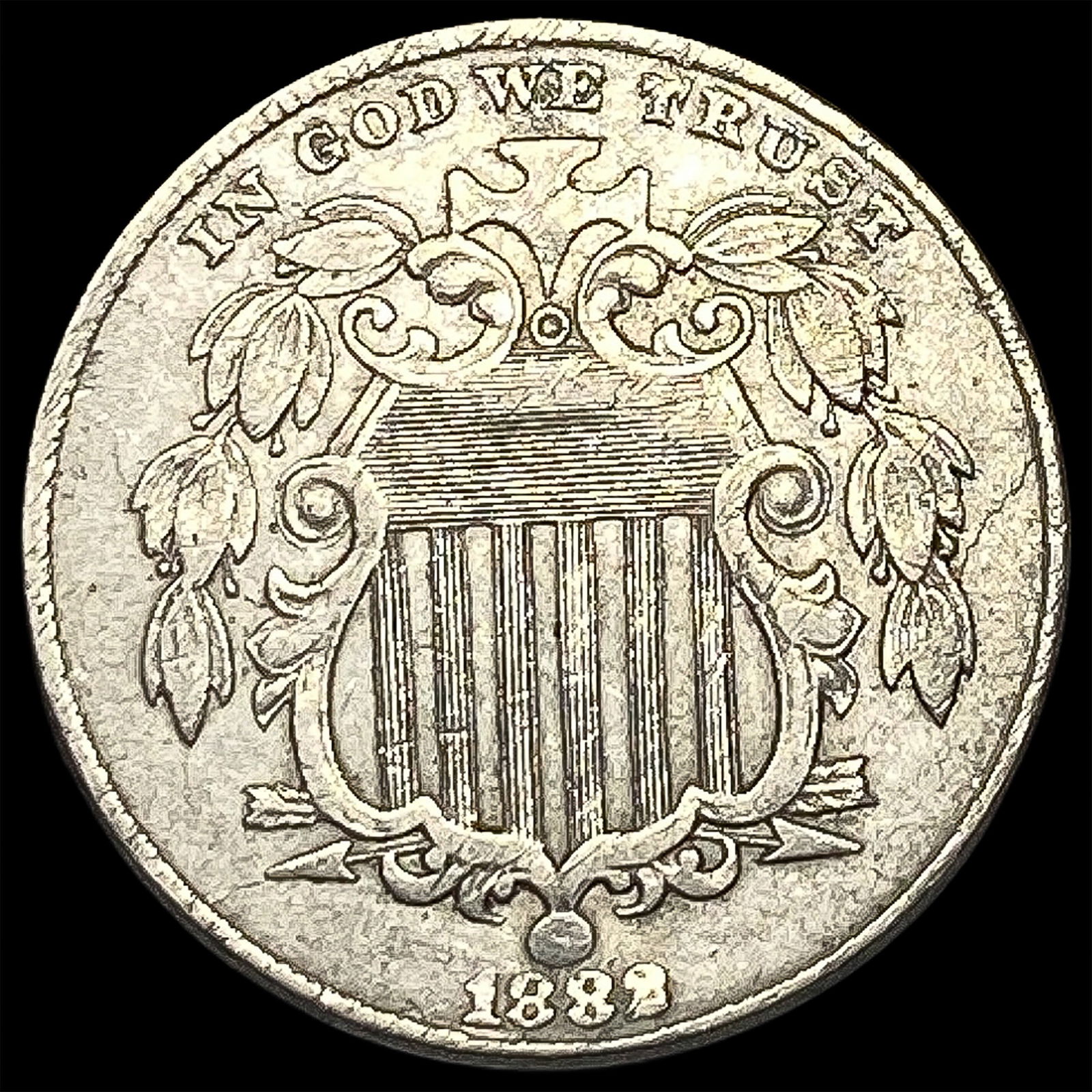 1882 Shield Nickel NEARLY UNCIRCULATED: 1882 Shield Nickel NEARLY UNCIRCULATED