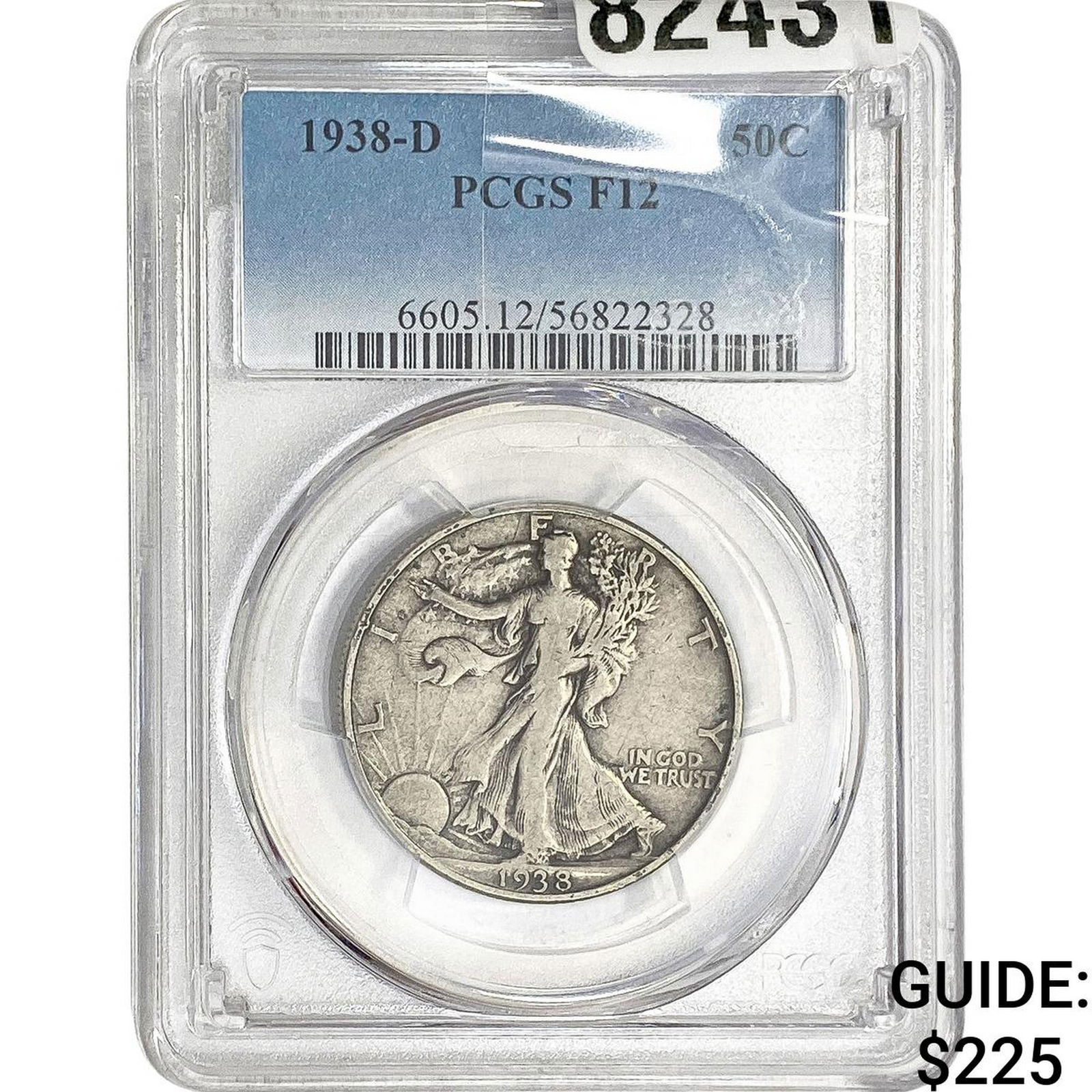 1938-D Walking Liberty Half Dollar PCGS F12 (1 of 2)