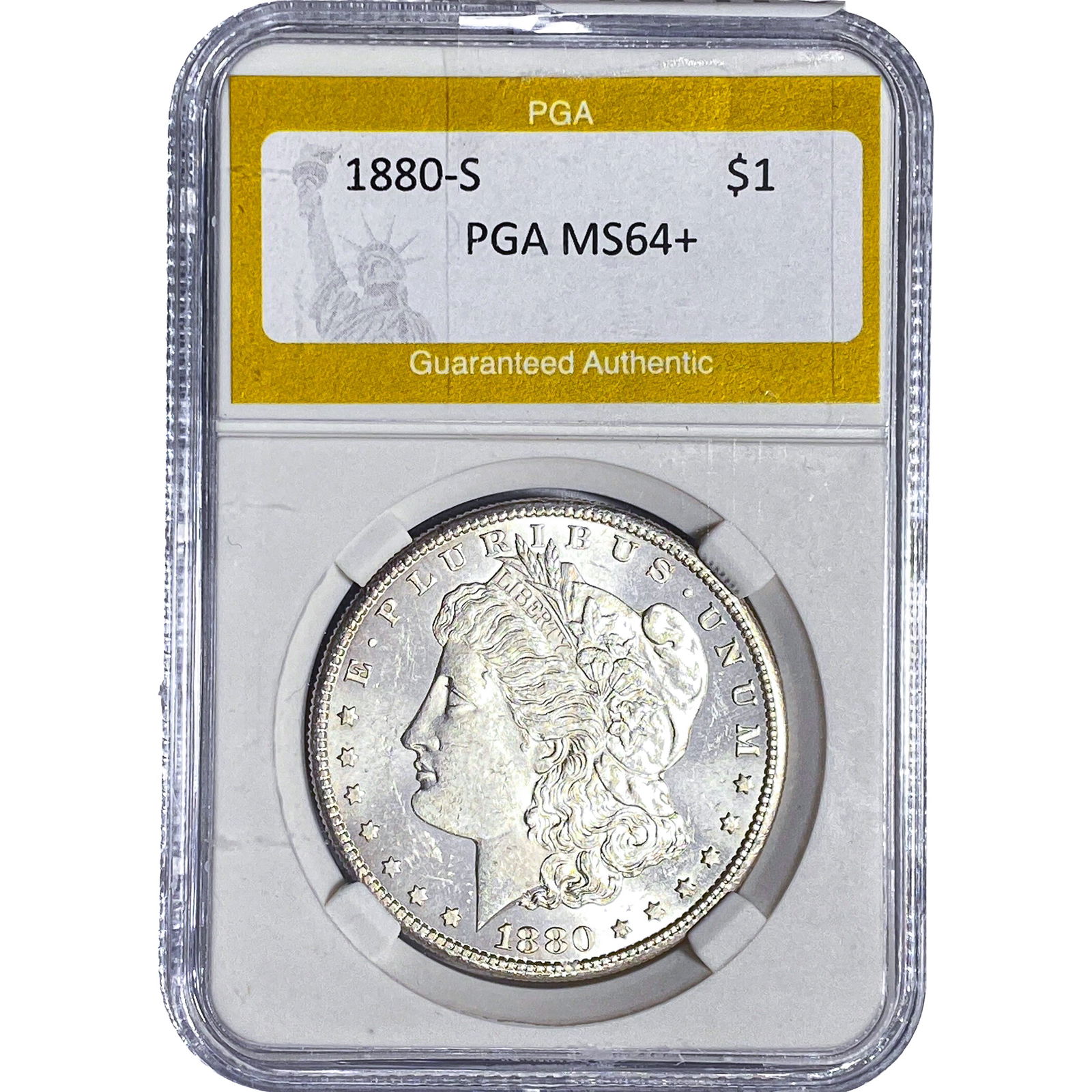 1880-S Morgan Silver Dollar PGA MS64+ (1 of 2)