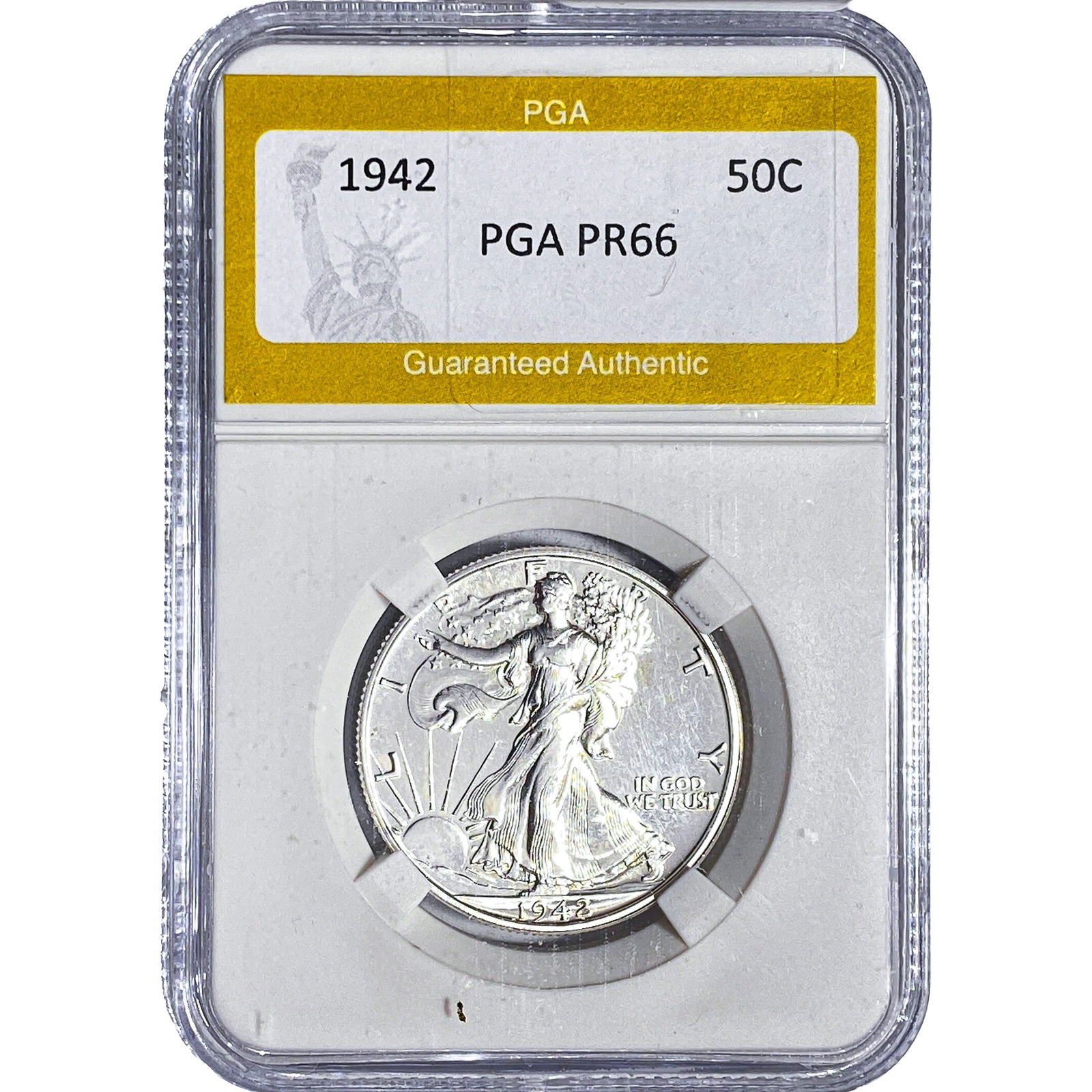 1942 Walking Liberty Half Dollar PGA PR66: 1942 Walking Liberty Half Dollar PGA PR66