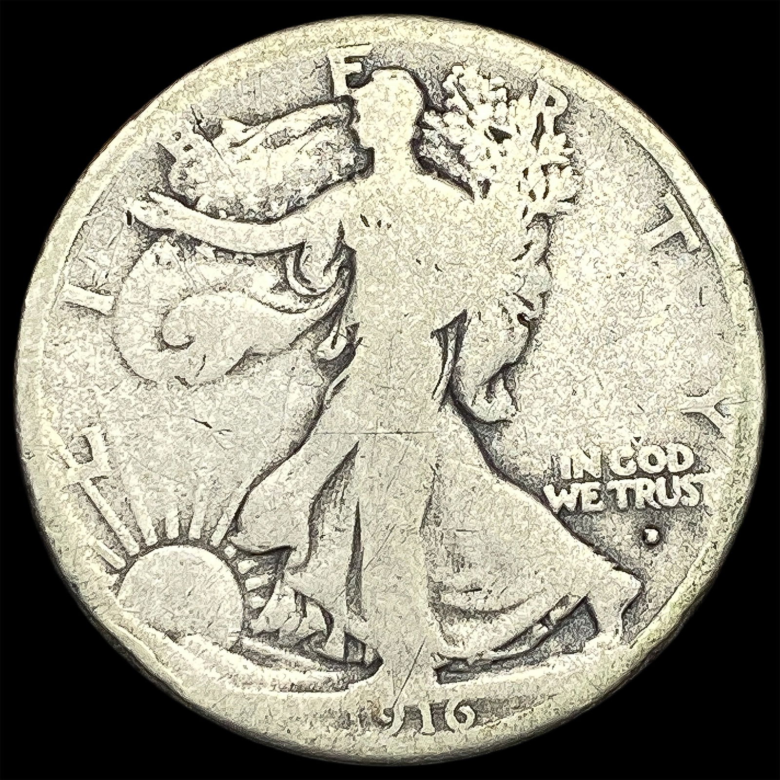 1916-D Walking Liberty Half Dollar NICELY CIRCULATED (1 of 2)