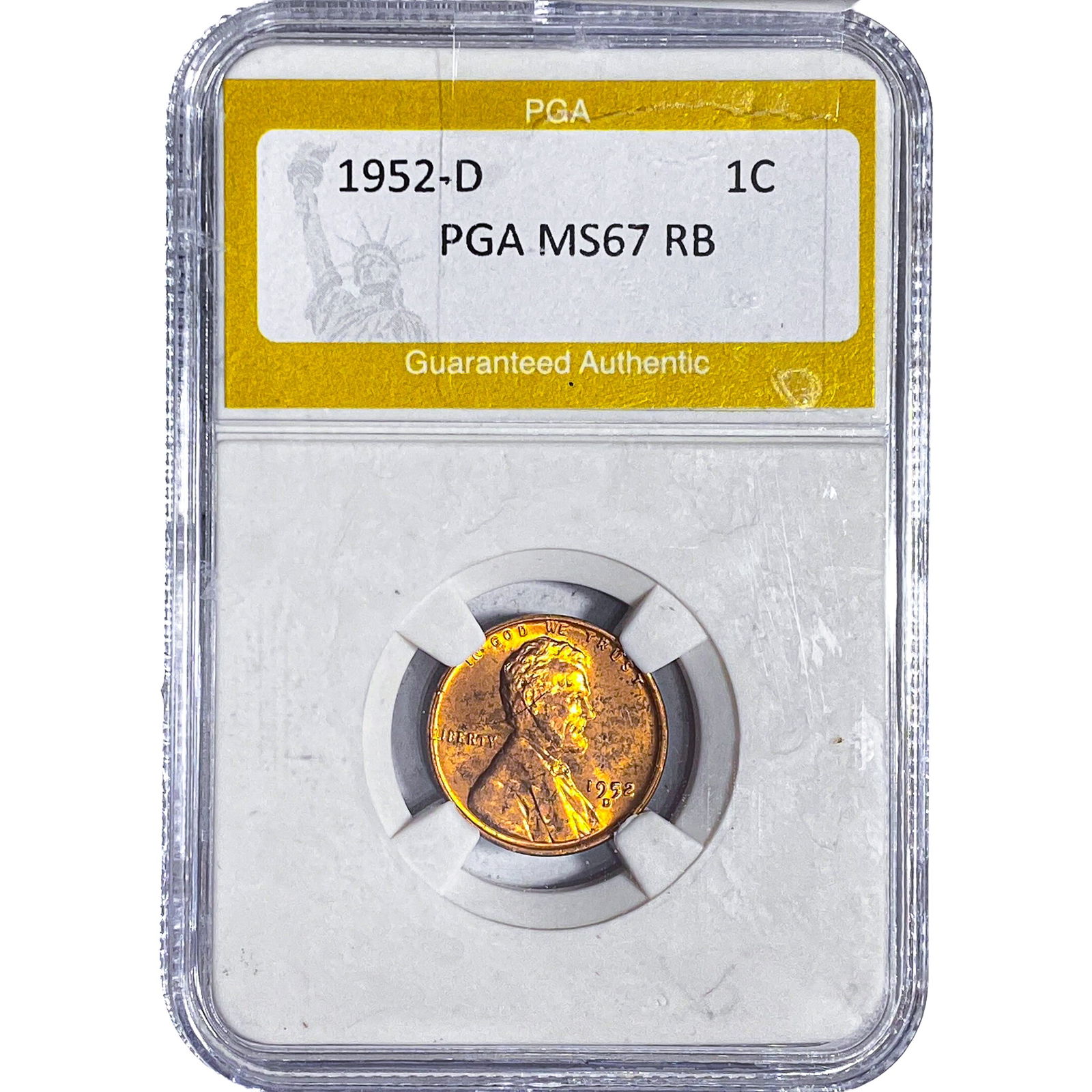 1952-D Wheat Cent PGA MS67 RB: 1952-D Wheat Cent PGA MS67 RB