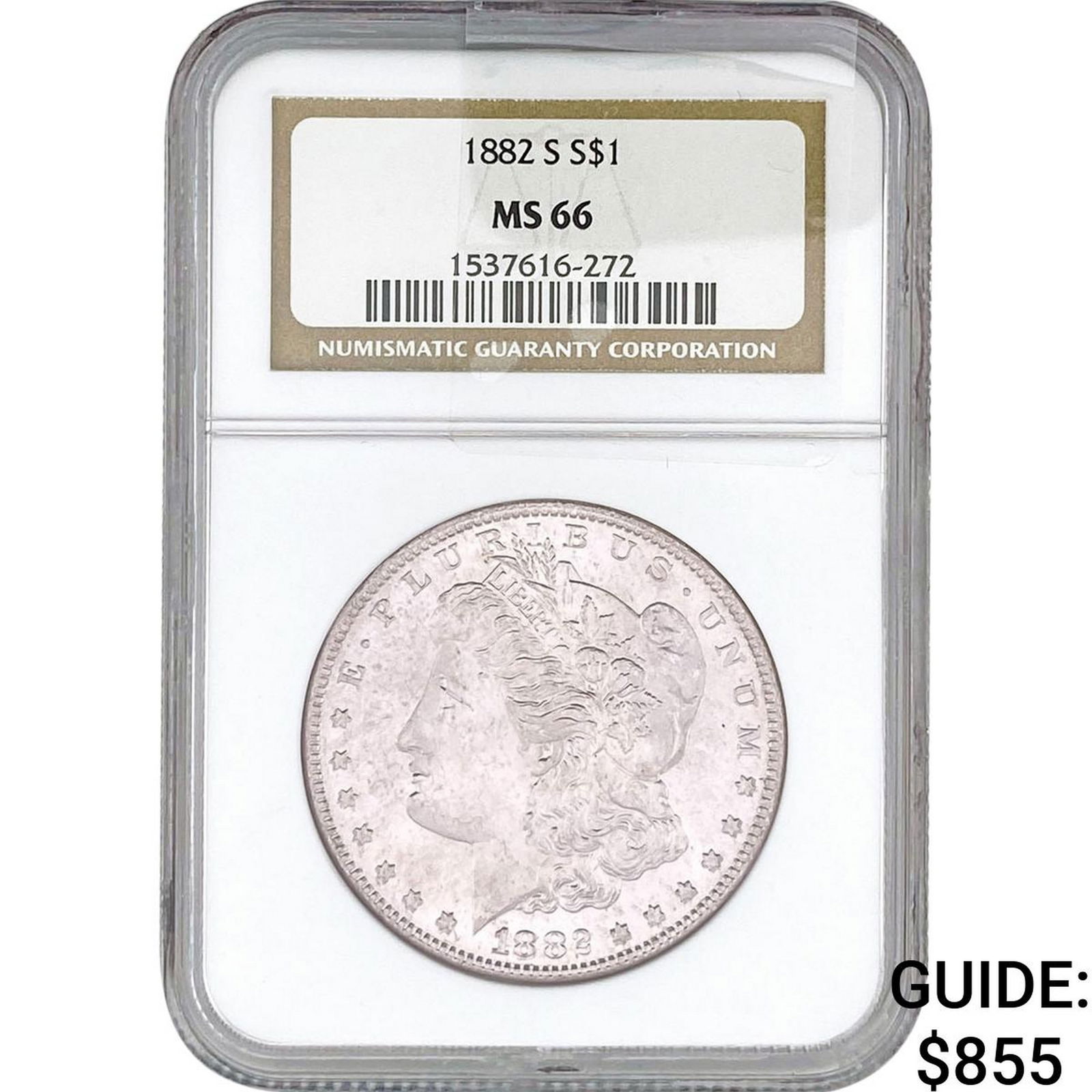 1882-S Morgan Silver Dollar NGC MS66: 1882-S Morgan Silver Dollar NGC MS66