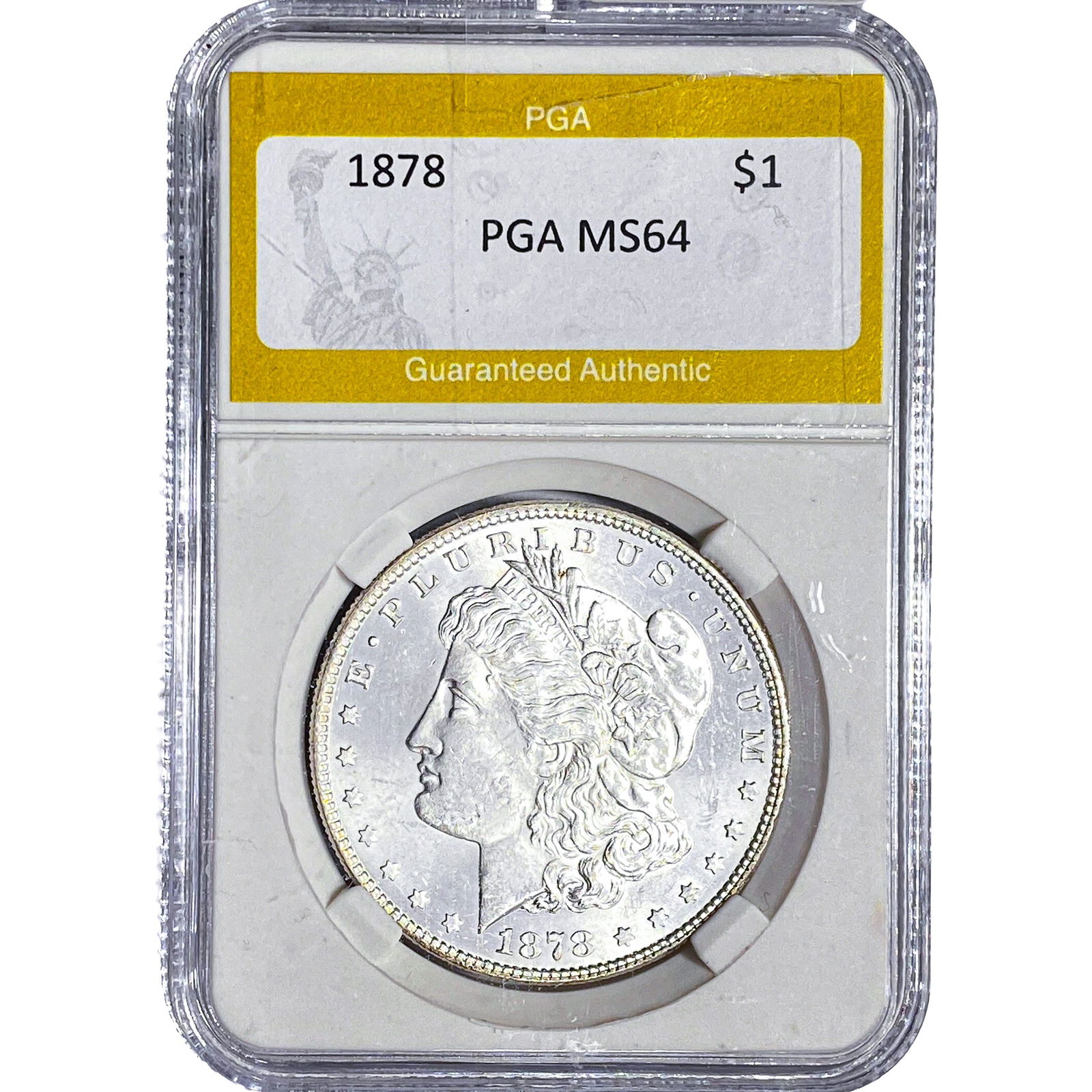 1878 Morgan Silver Dollar PGA MS64: 1878 Morgan Silver Dollar PGA MS64
