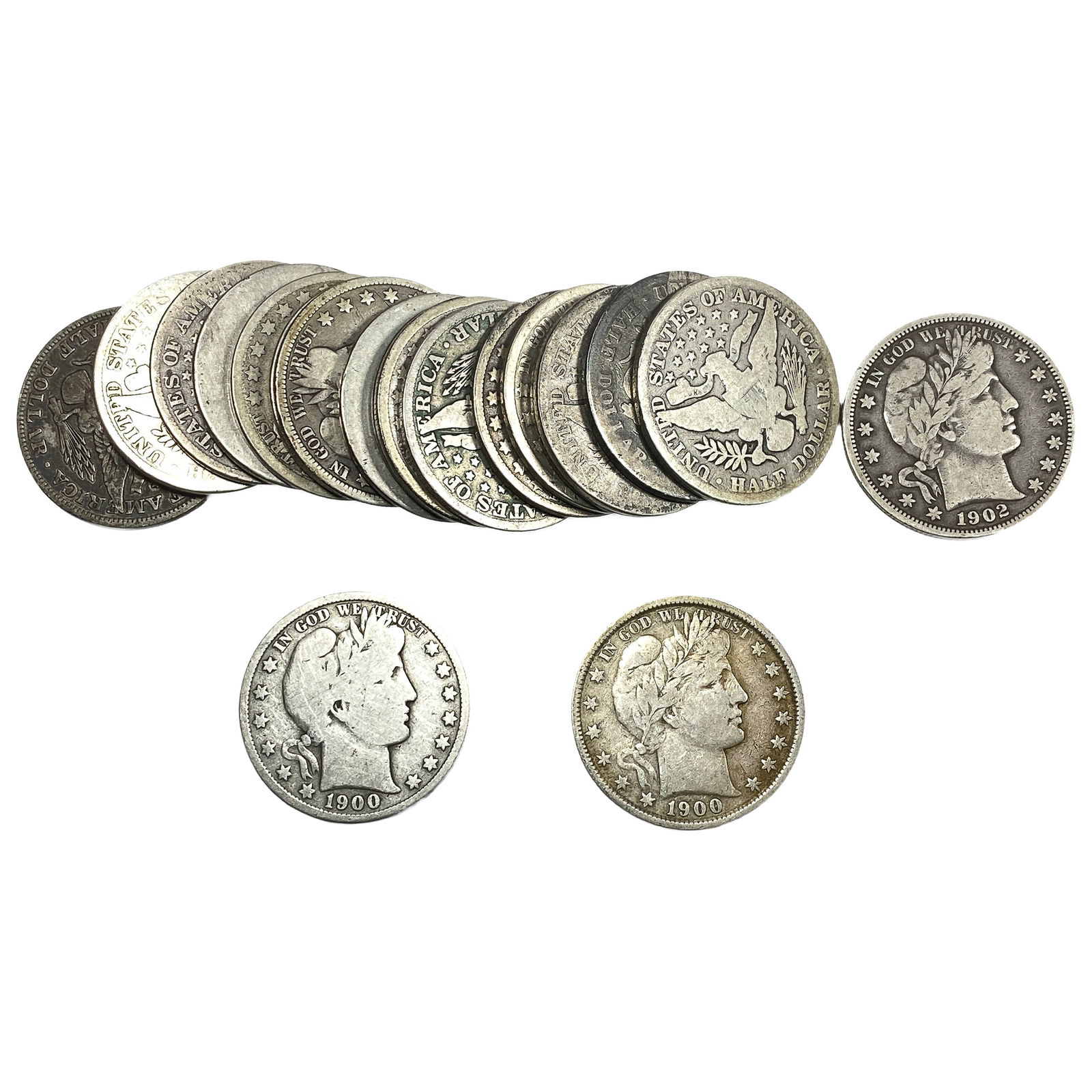 Roll of 20 Silver Barber 50C: Roll of 20 Silver Barber 50C