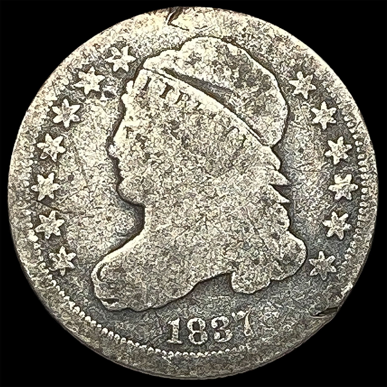 1837 Capped Bust Dime NICELY CIRCULATED (1 of 2)