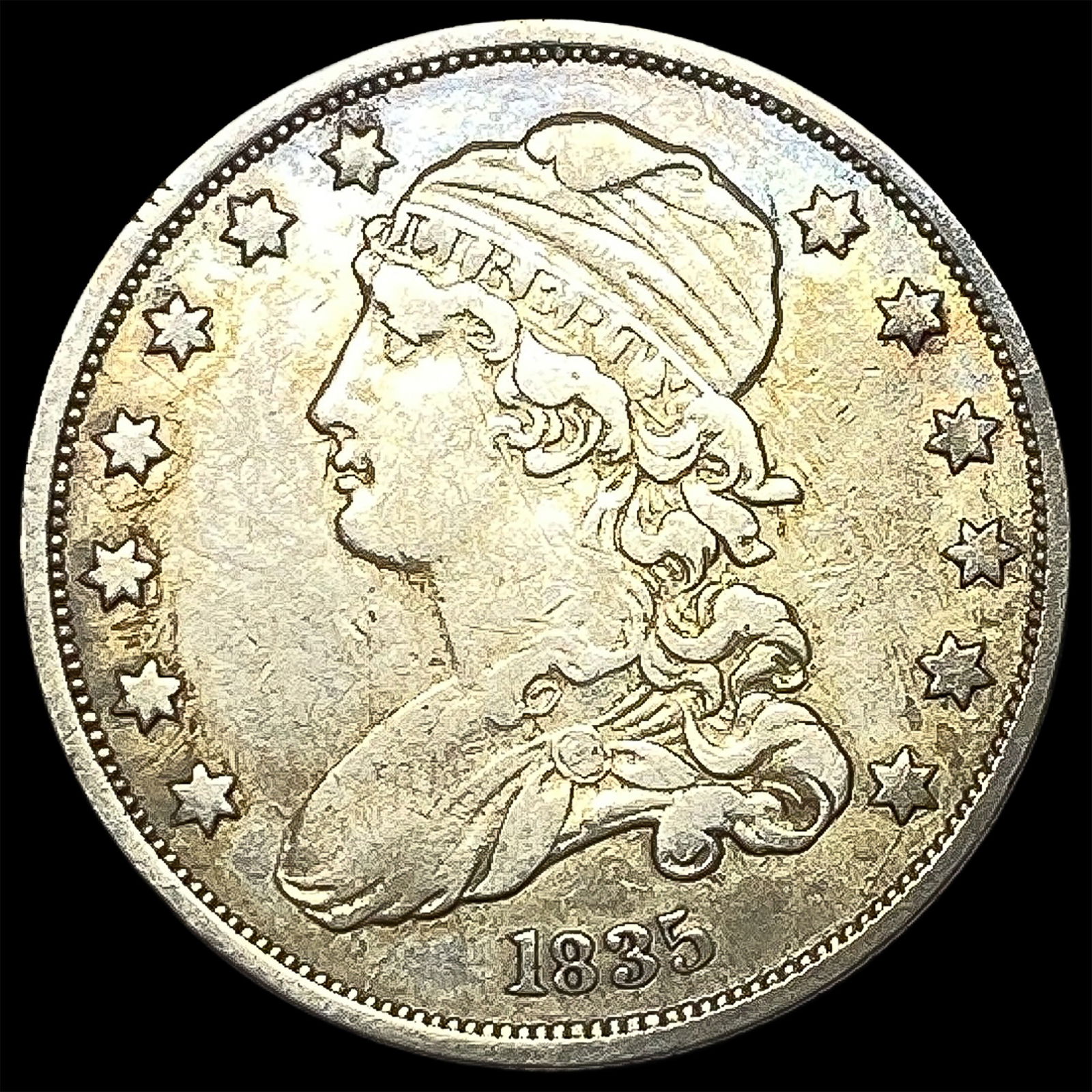 1835 Capped Bust Silver Quarter CLOSELY UNCIRCULATED: 1835 Capped Bust Silver Quarter CLOSELY UNCIRCULATED