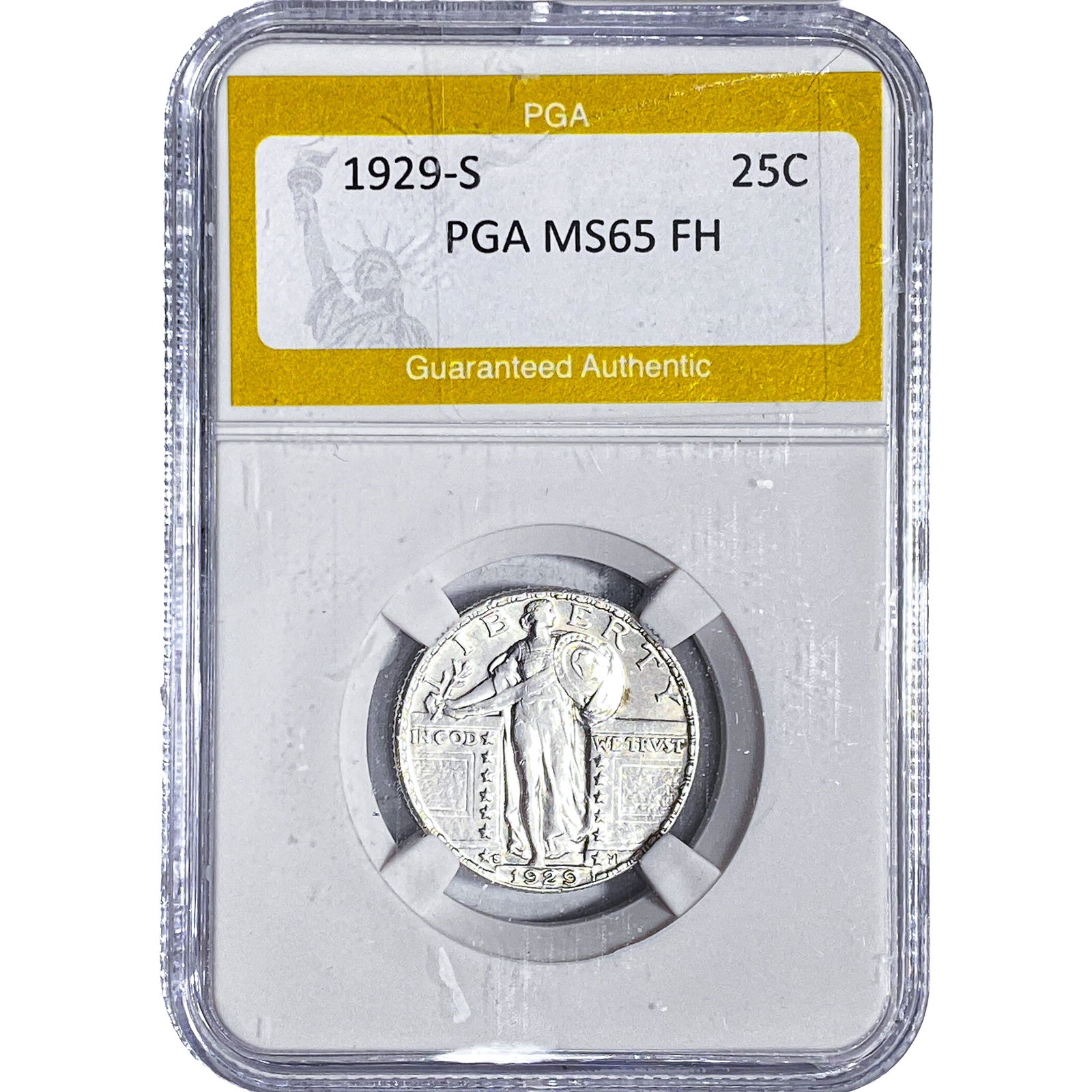 1929-S Standing Liberty Quarter PGA MS65 FH: 1929-S Standing Liberty Quarter PGA MS65 FH