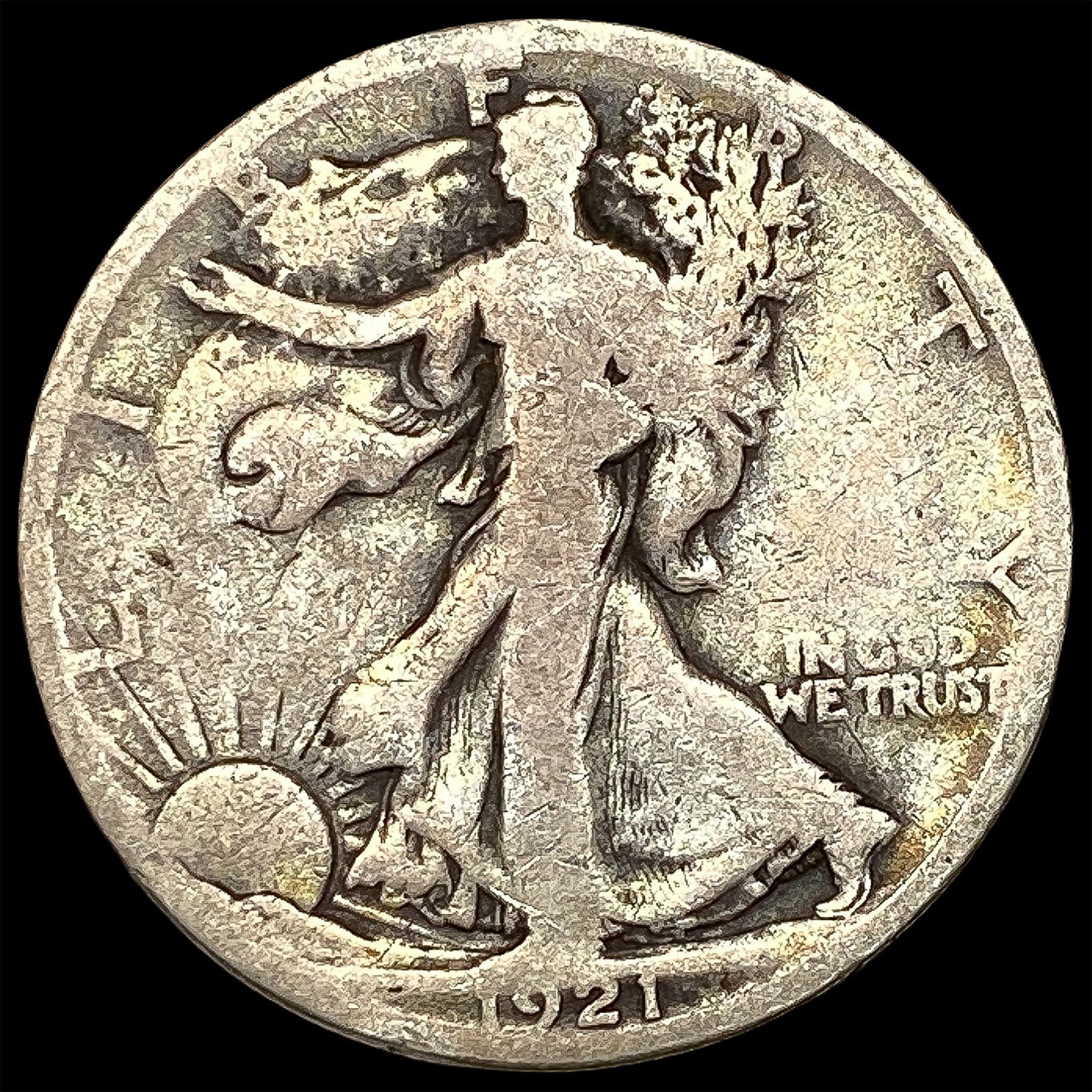 1921-S Silver Walking Liberty Half Dollar NICELY CIRCULATED: 1921-S Silver Walking Liberty Half Dollar NICELY CIRCULATED