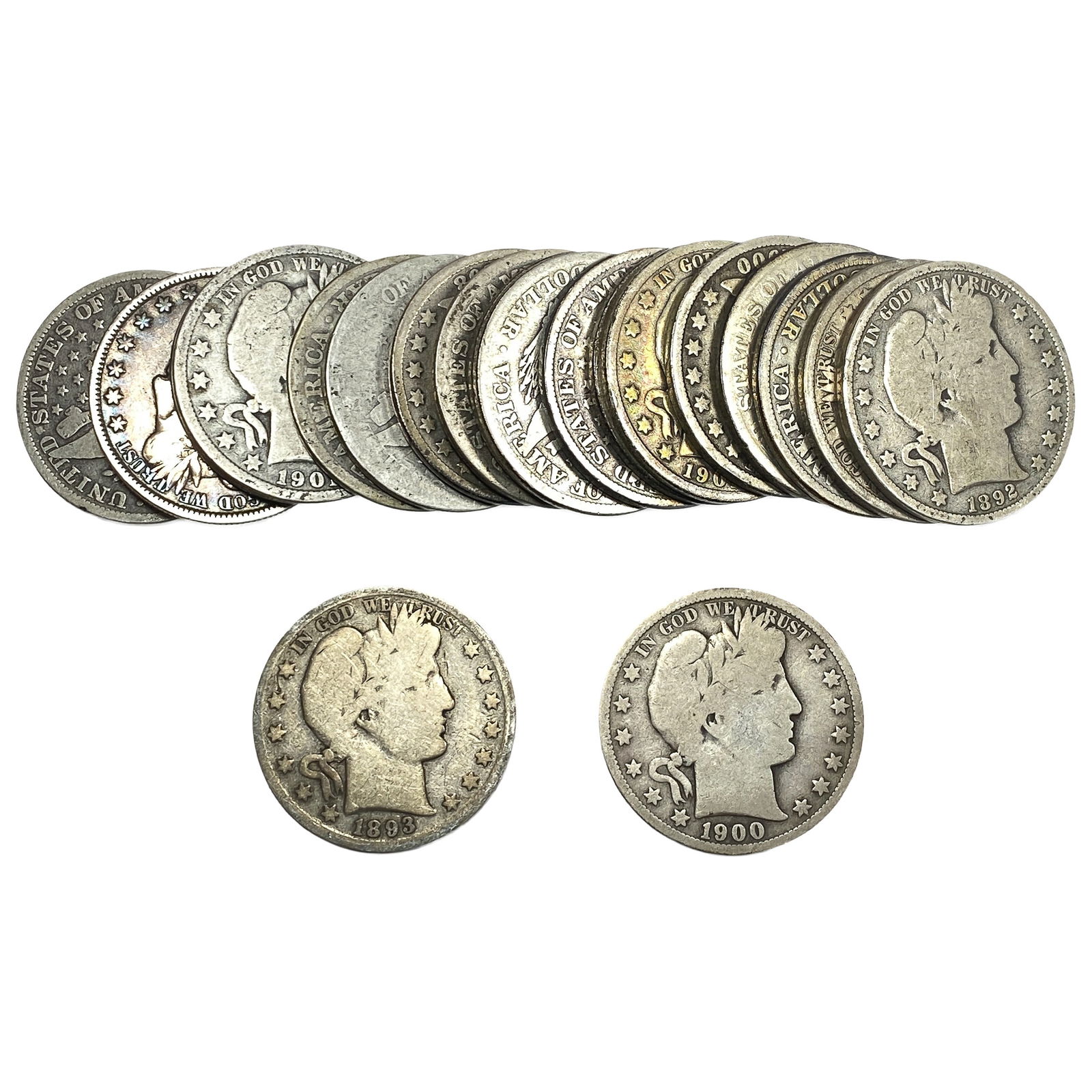Roll of 20 Silver Barber 50C: Roll of 20 Silver Barber 50C