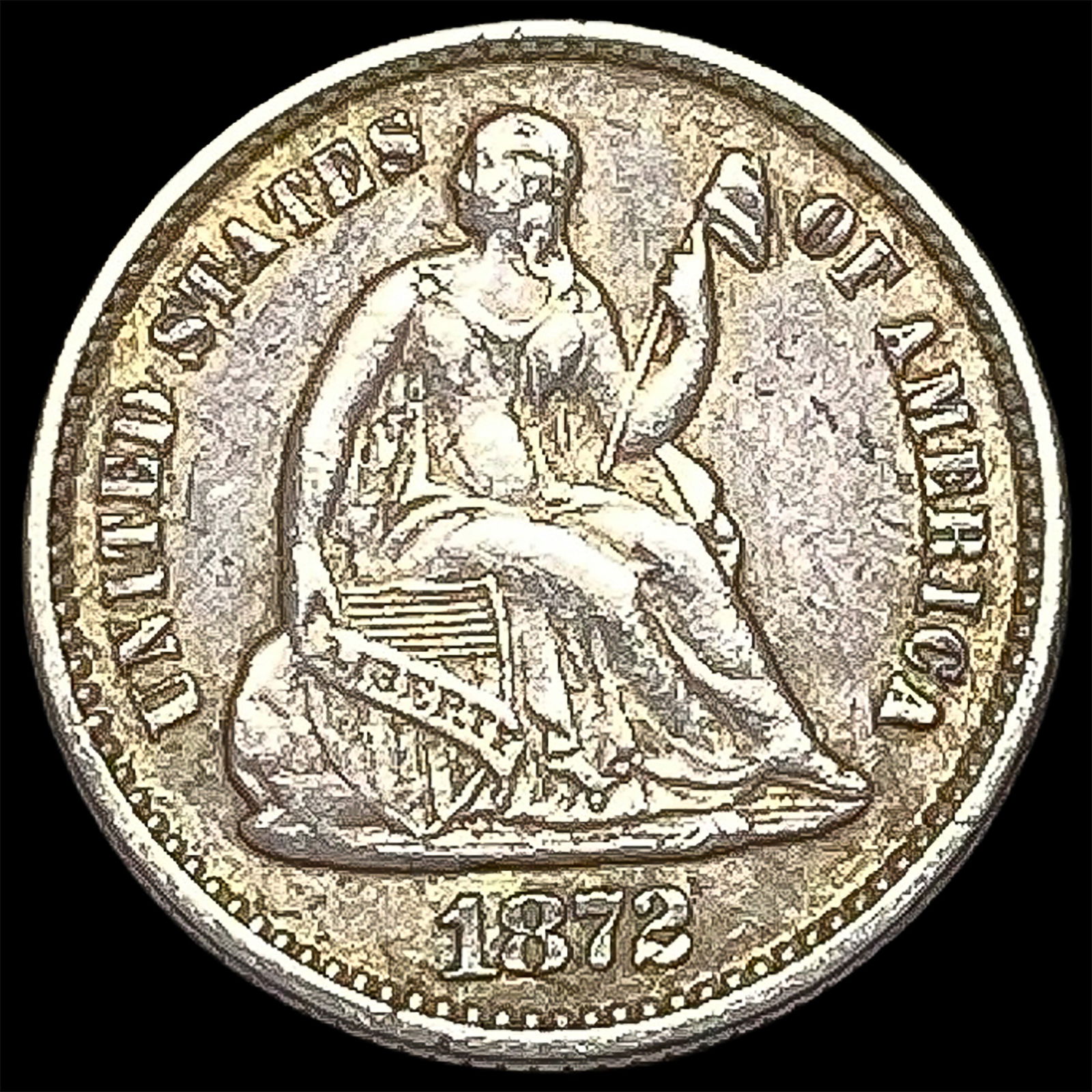 1872 Silver Half Dime CLOSELY UNCIRCULATED: 1872 Silver Half Dime CLOSELY UNCIRCULATED