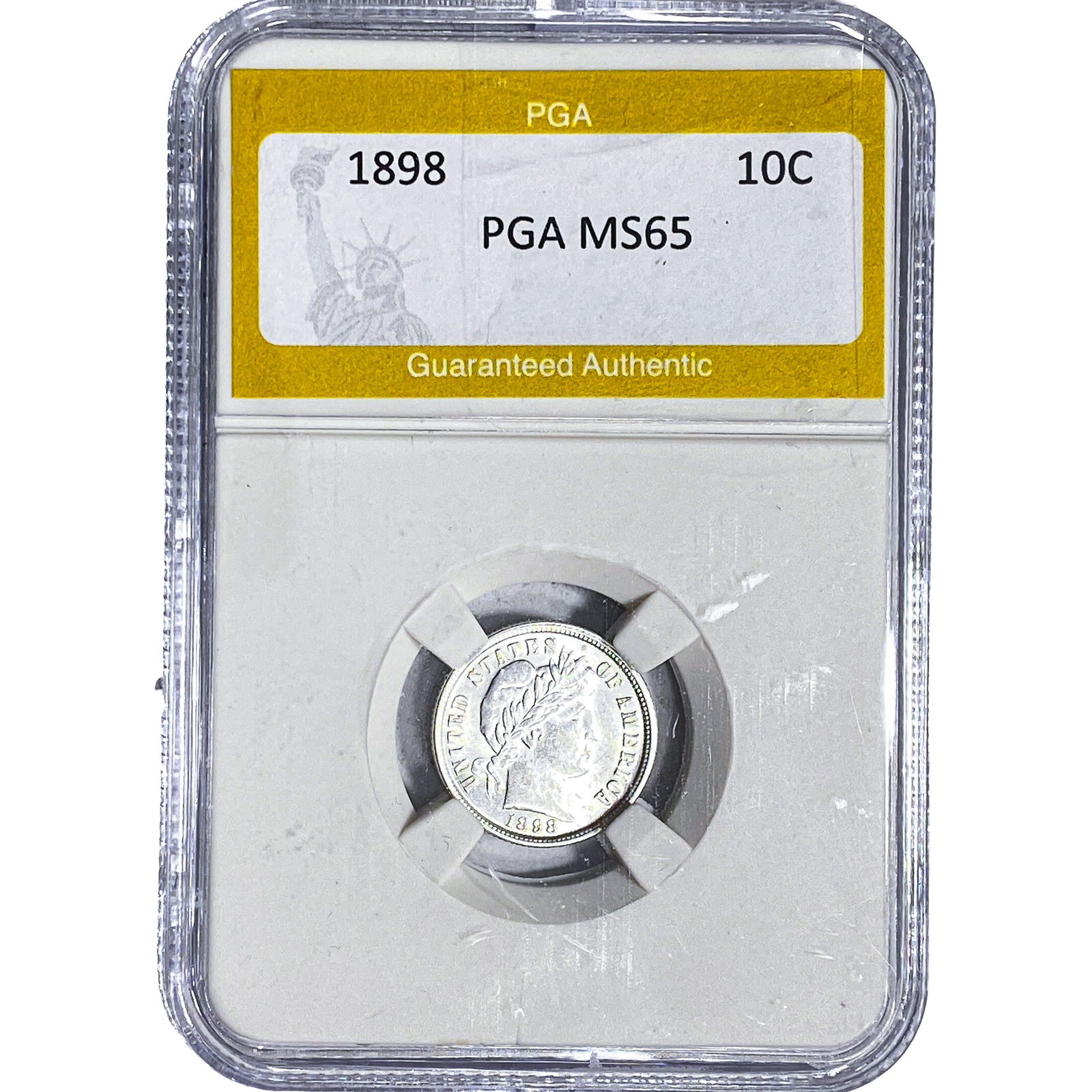 1898 Barber Dime PGA MS65: 1898 Barber Dime PGA MS65