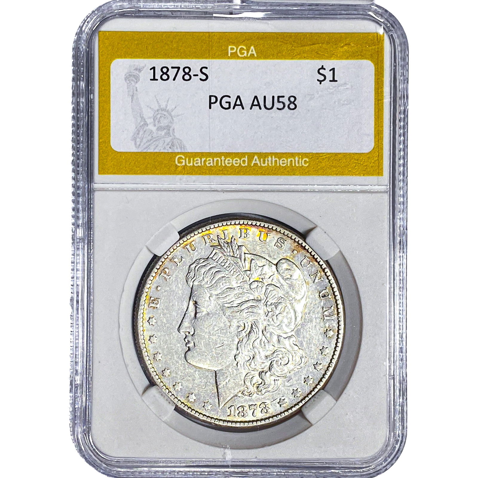 1878-S Morgan Silver Dollar PGA AU58: 1878-S Morgan Silver Dollar PGA AU58
