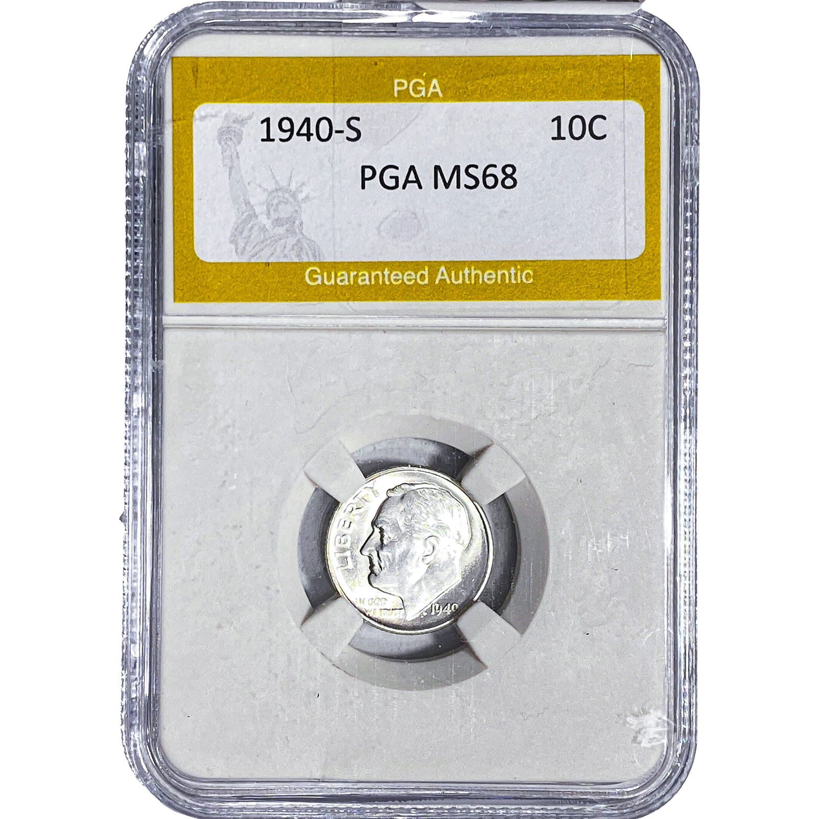 1940-S Roosevelt Dime PGA MS68: 1940-S Roosevelt Dime PGA MS68